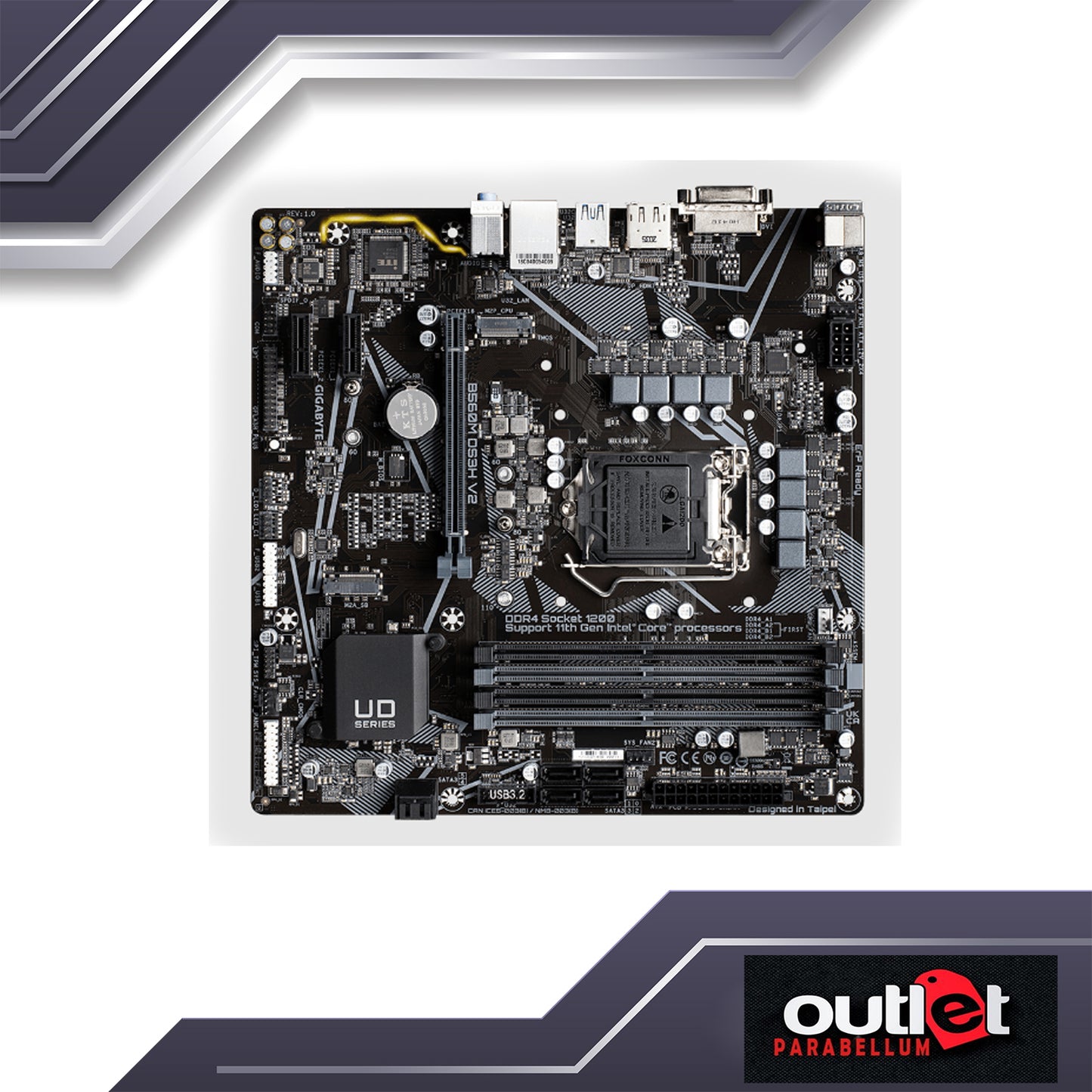 REFURB GA-B560M-DS3H-V2 GIGABYTE INTEL B560 DIRECT 6+2 PHASE DIGITAL VRM Motherboard