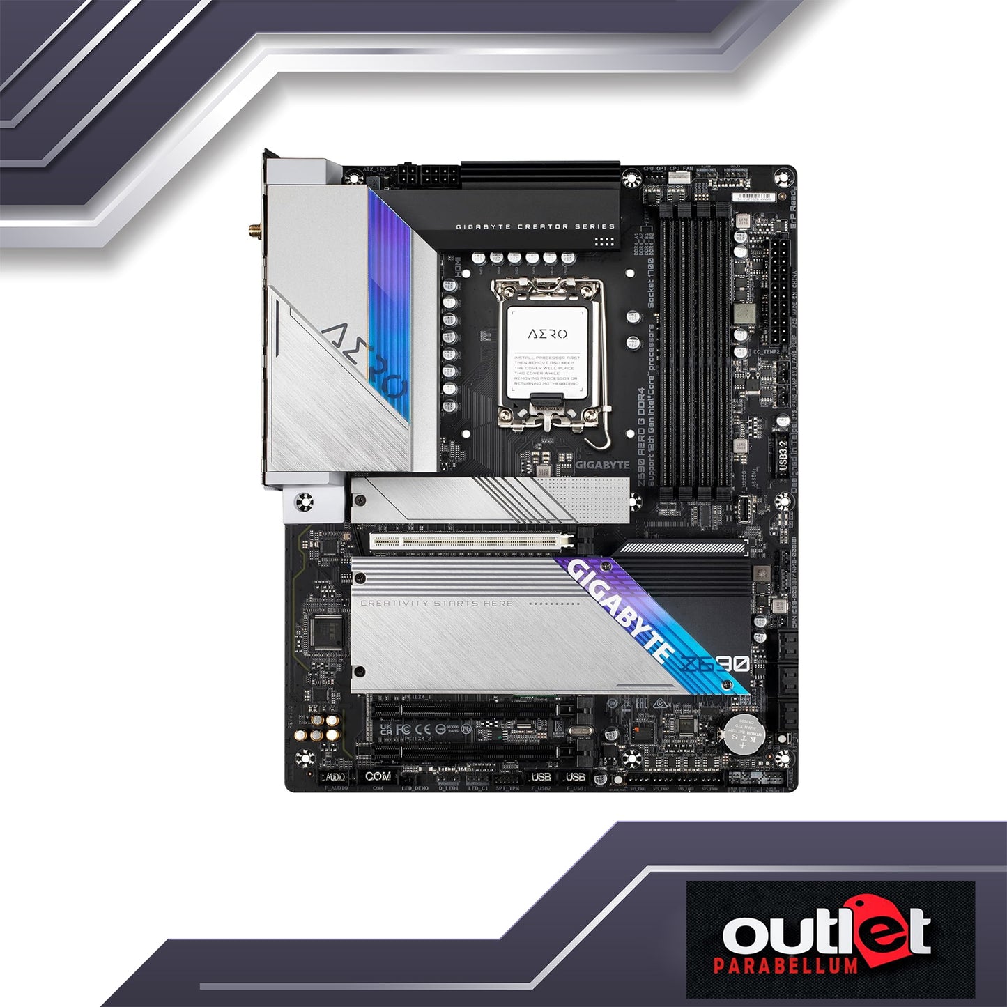 REFURBISHED GA-Z690-AERO-G GIGABYTE INTEL Z690 LGA1700 DDR5 16+1+2 DIGITAL VRM(SPS 90A)WIFI6 2.5GbE LAN MOTHERBOARD