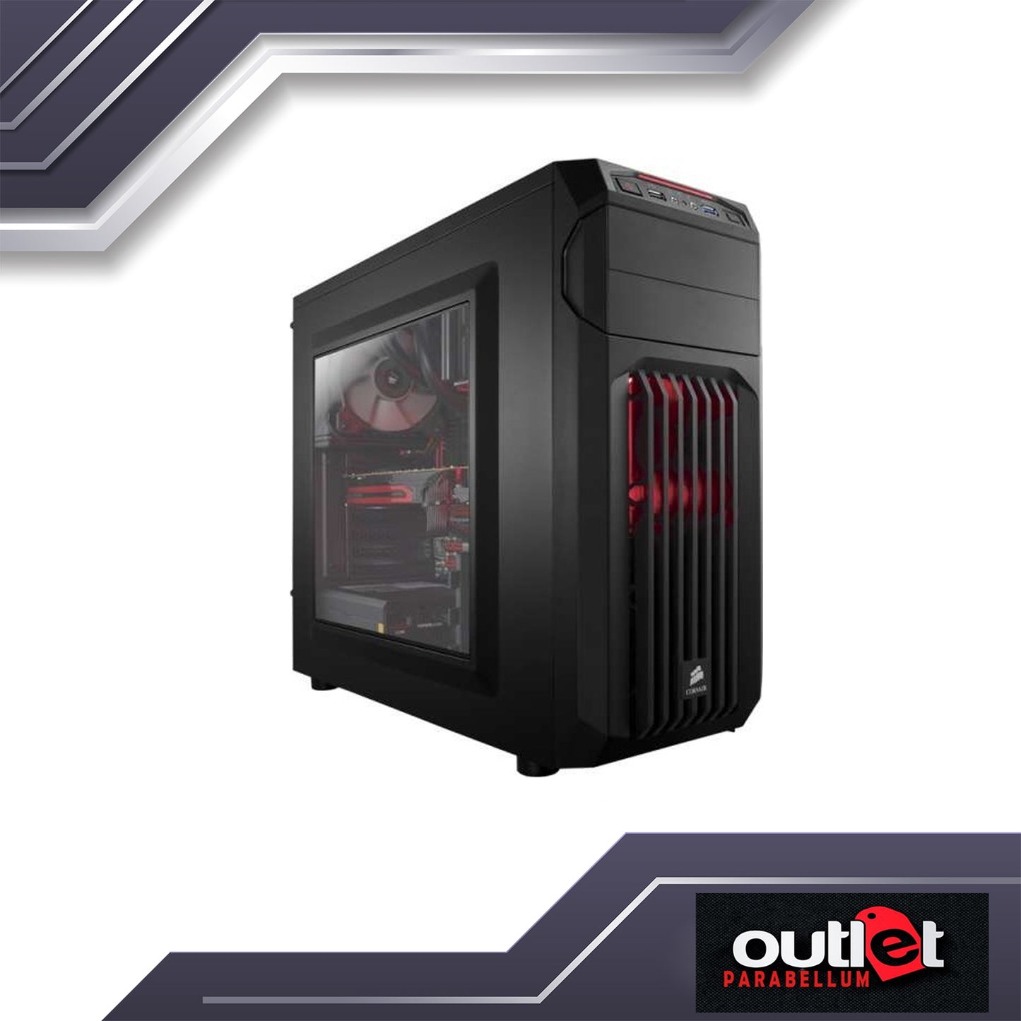 Refurbished CORSAIR Carbide Series™ SPEC-01 Red LED Mid-Tower Gaming Case CS-CC-9011050-WW