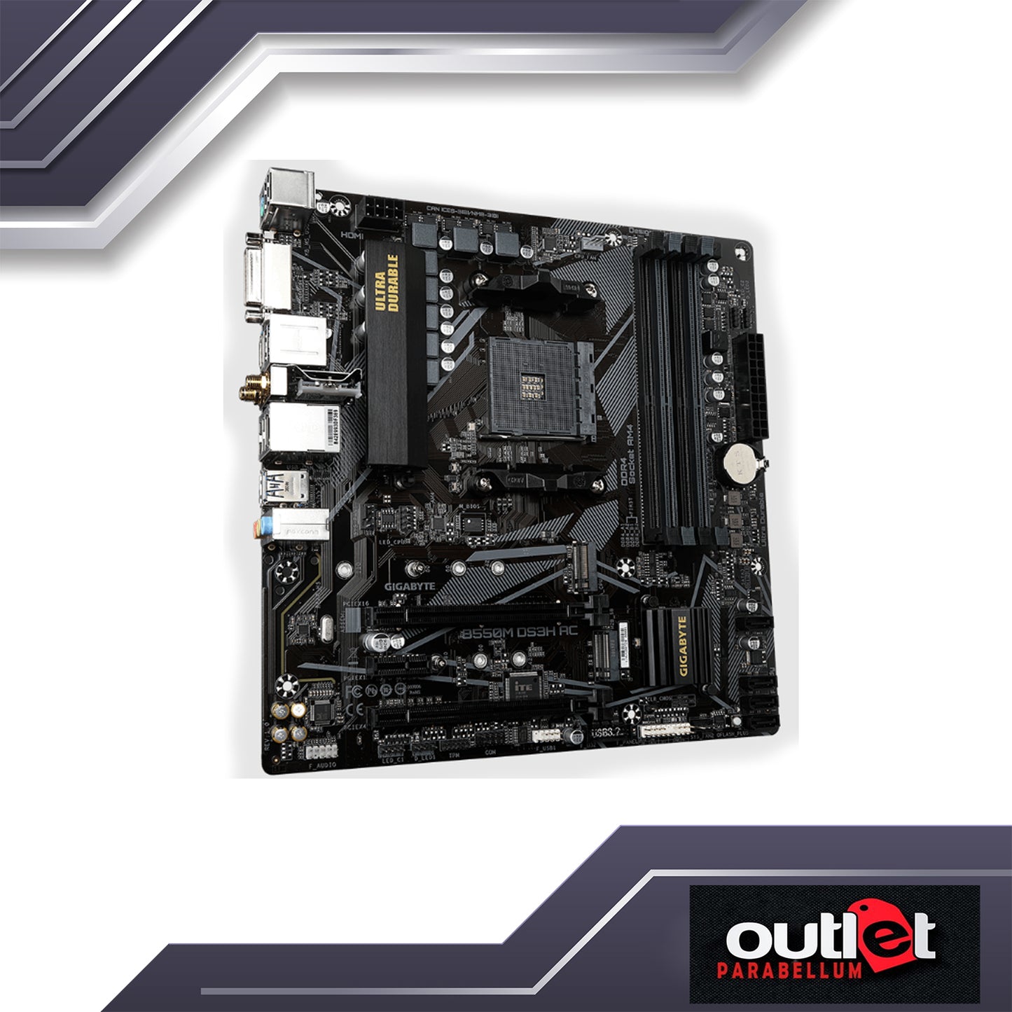 REFURB GA-B550M-DS3H-AC GIGABYTE AMD B550 AM4 4XDIMM, PCIe 4.0 x16 SLOT,DUAL PCIe 4.0 M.2,11AC WIFI MATX Motherboard