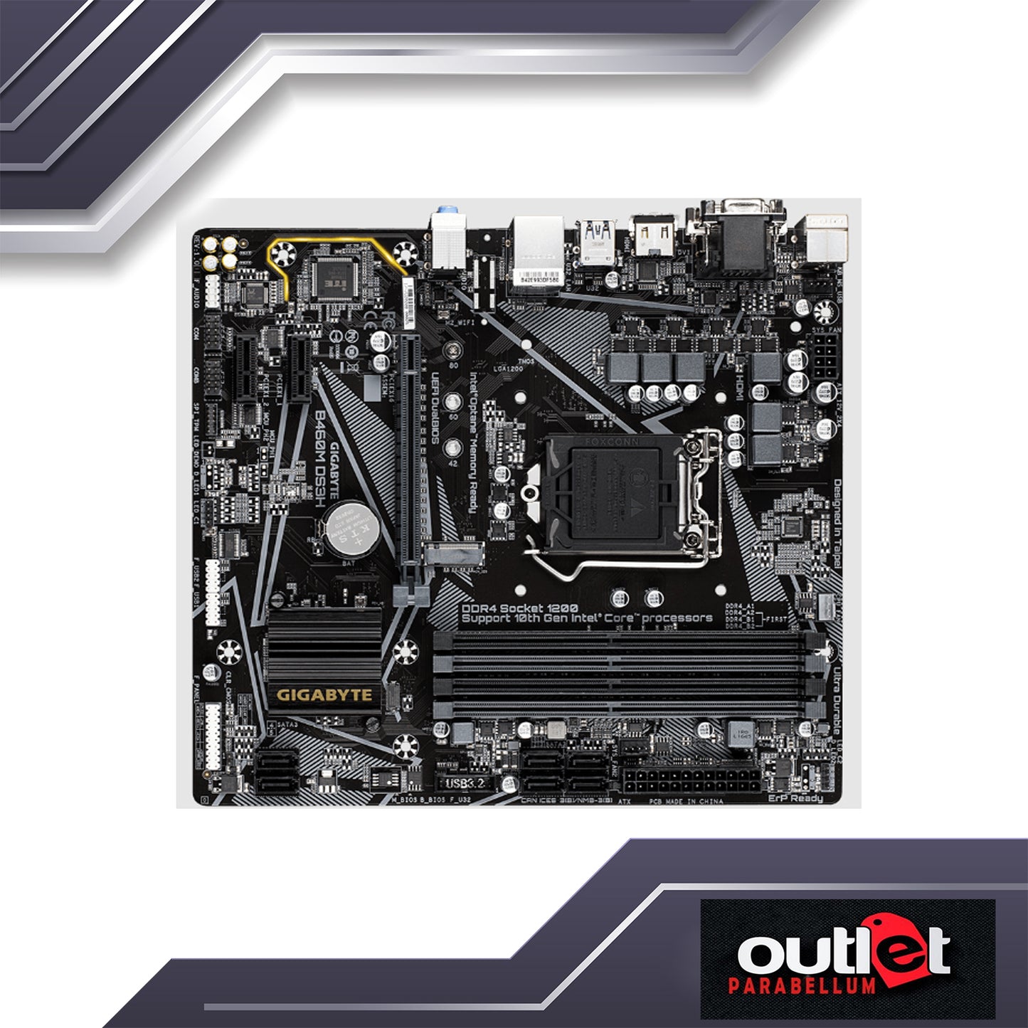 REFURBISHED GIGABYTE GA-B460M-DS3H INTEL B460 LGA1200 DSUB/DVI/HDMI 4XDIMM MATX MOTHERBOARD