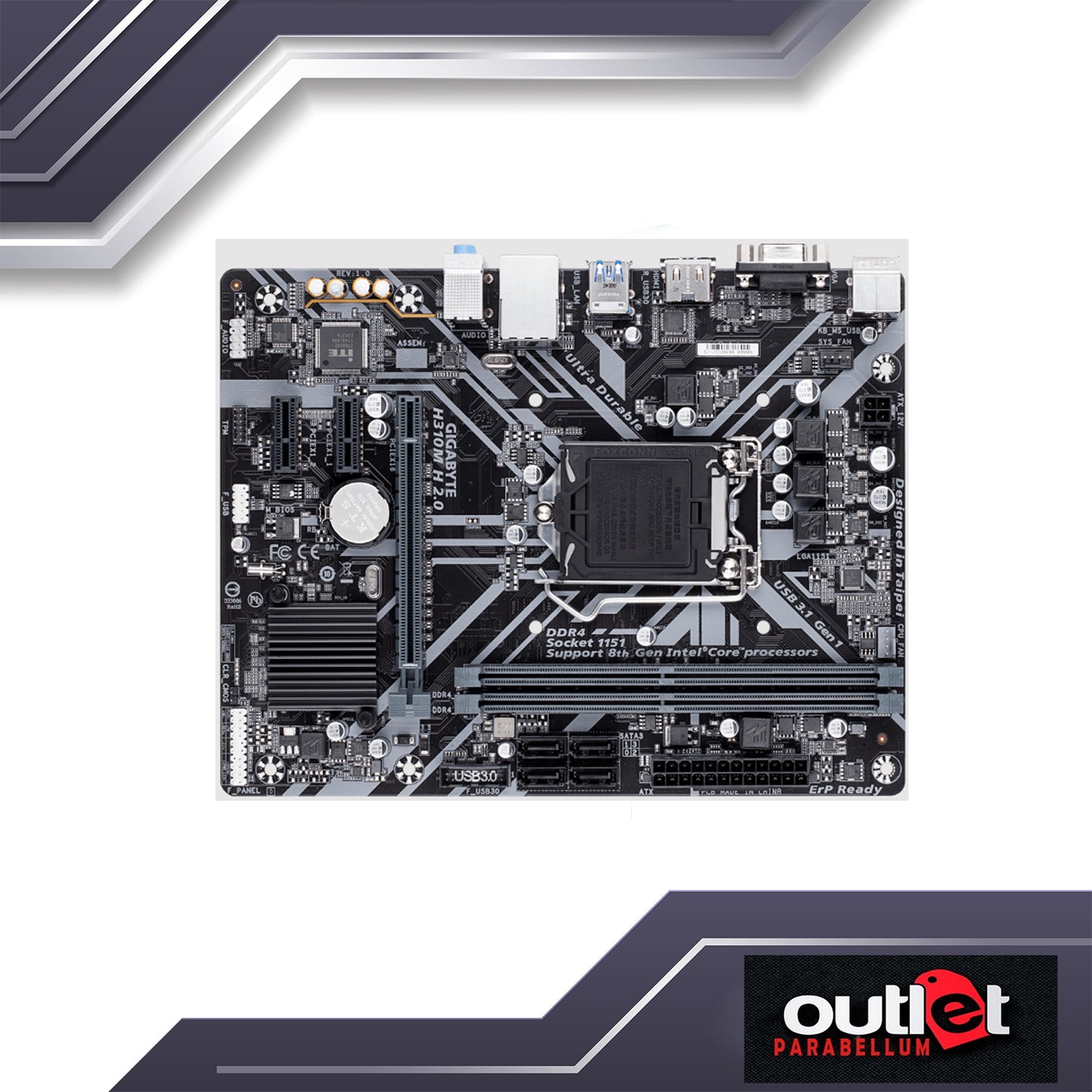 REFURBISHED GIGABYTE GA-H310M-H-2.0 GIGABYTE INTEL H310 S1151 MATX MOTHERBOARD