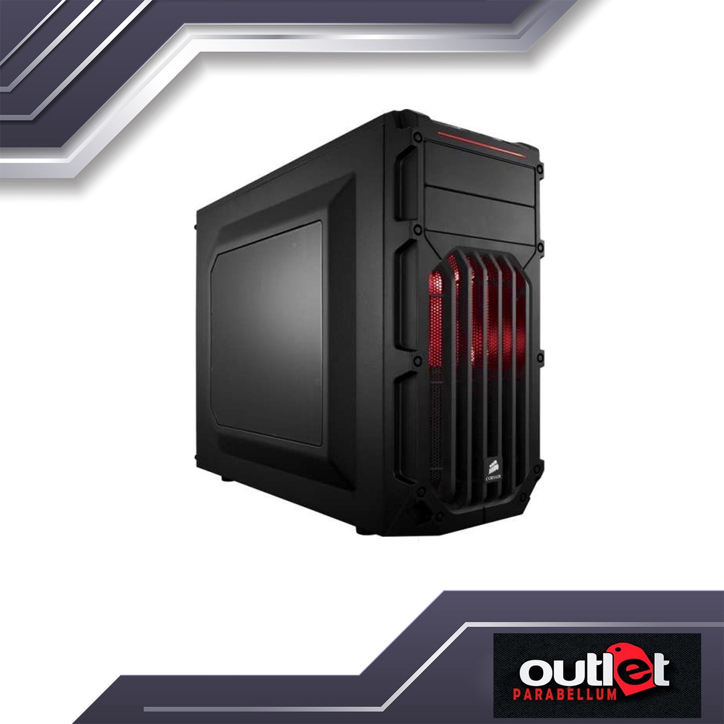 Refurbished CORSAIR Carbide Series™ SPEC-03 Red LED Mid-Tower Gaming Case CS-CC-9011052-WW