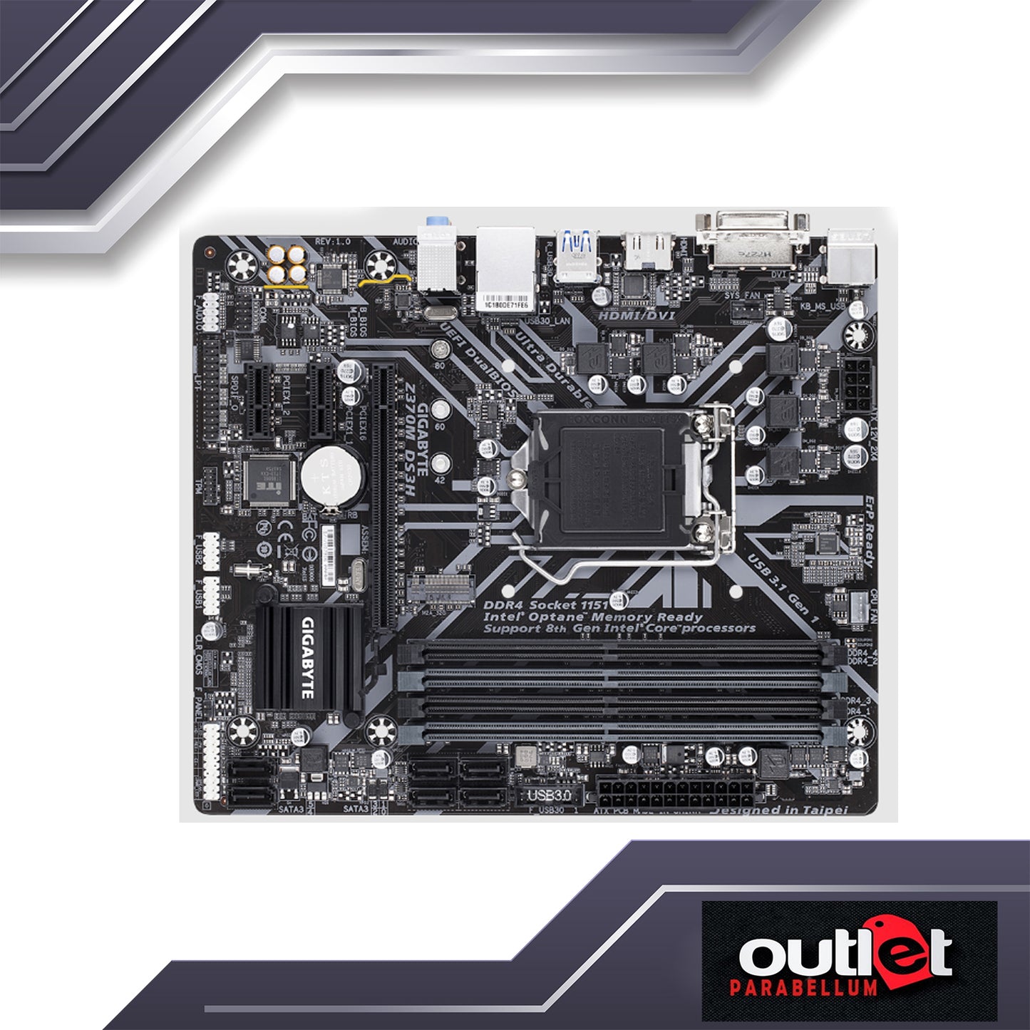 REFURBISHED GA-Z370M-DS3H GIGABYTE INTEL Z370 S1151 DDR4 MATX Motherboard