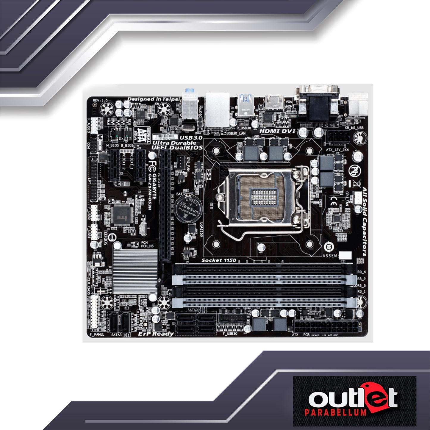 REFURBISHED GIGABYTE GA-Z97M-DS3H GIGABYTE INTEL Z97, S1150 MATX Motherboard