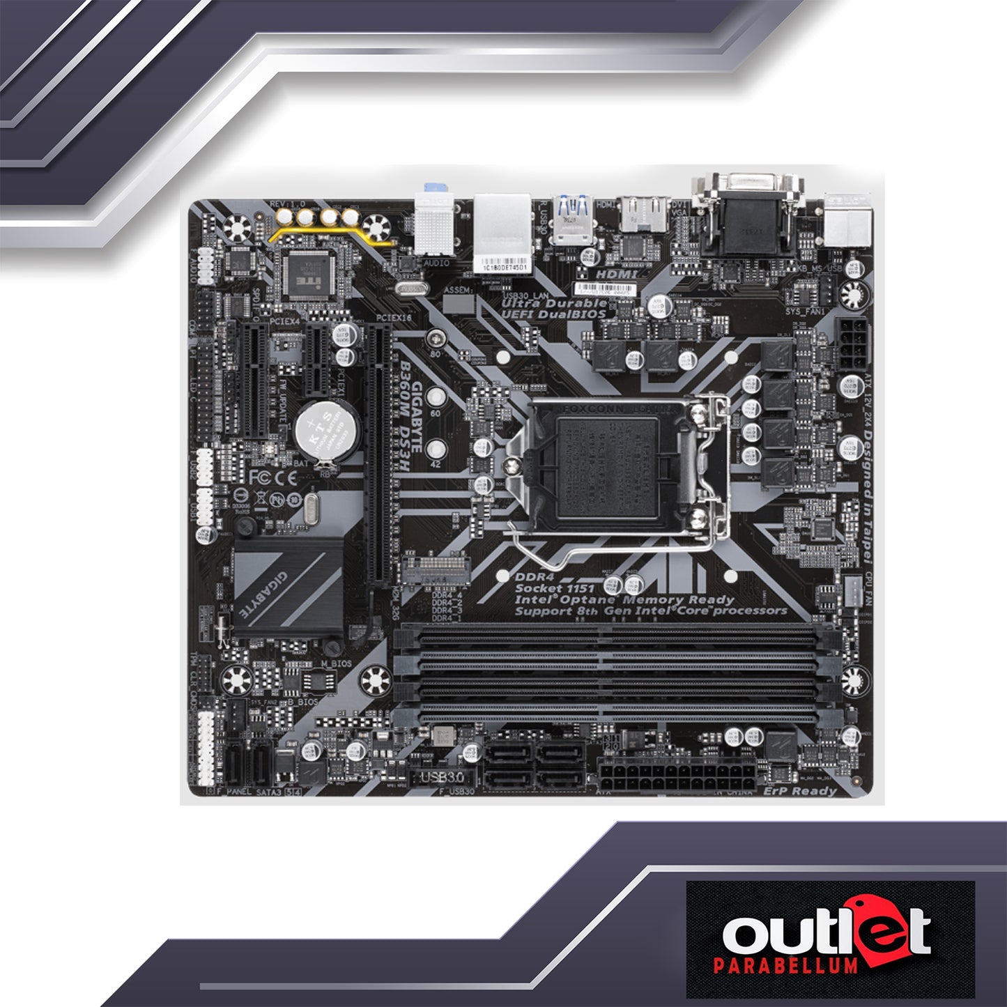 REFURBISHED GA-B360M-DS3H GIGABYTE INTEL B360 S1151 MICRO ATX MOTHERBOARD