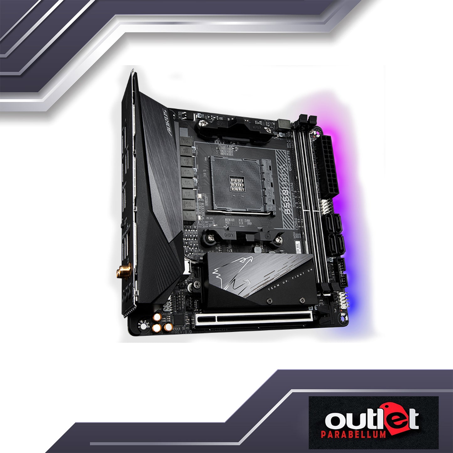 REFURBISHED GA-B550I-AORUS-PRO-AX GIGABYTE AORUS AMD B550 8 PHASE DIGITAL VRM 2.5GBE LAN,WIFI 6,RGB FUSION ITX Motherboard