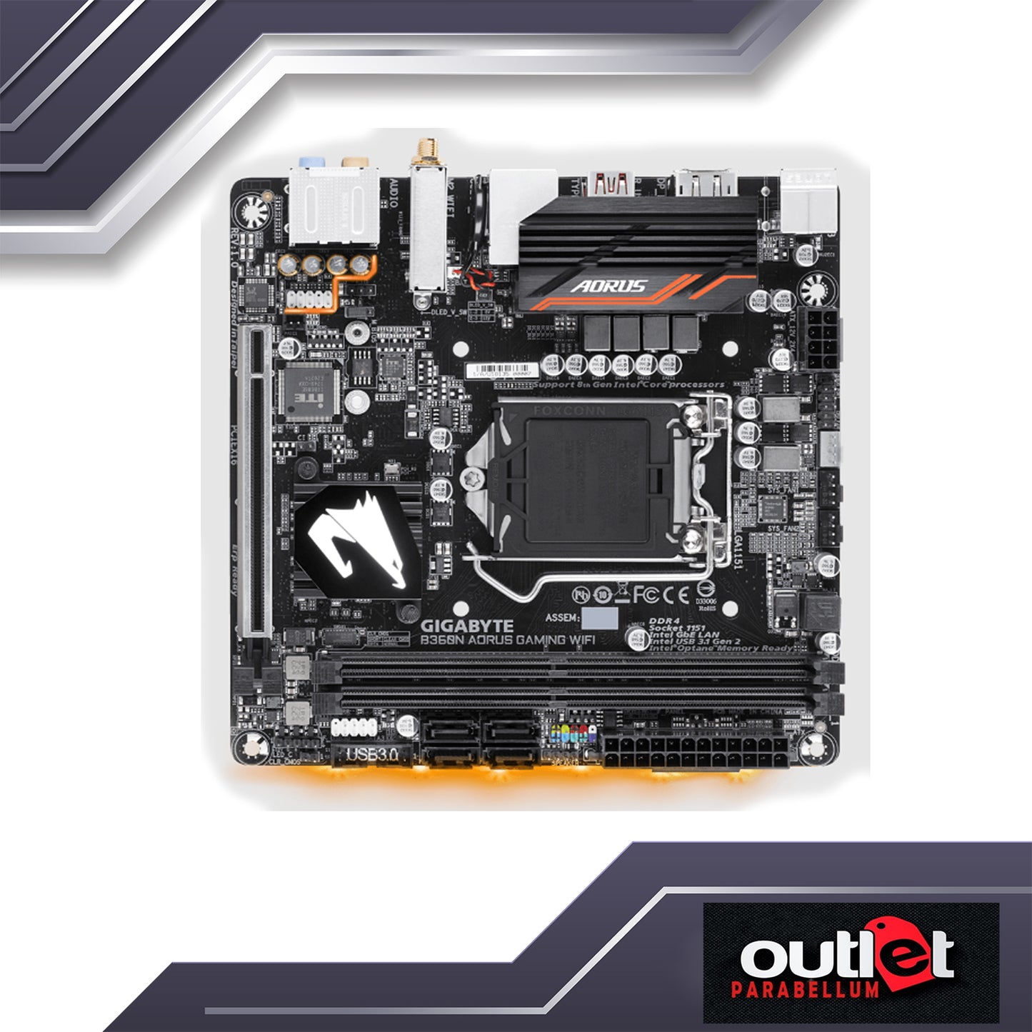 REFURBISHED GA-B360N-AORUS-GAMING-WIFI GIGABYTE INTEL B360 S1151 ITX WIFI GAMING MOTHERBOARD