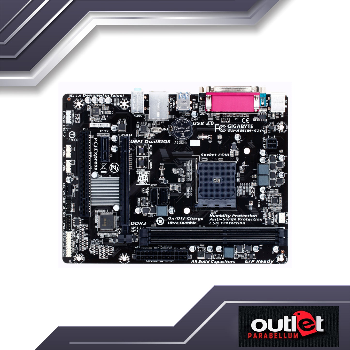 REFURBISHED GA-AM1M-S2P GIGABYTE AMD FS1b AM1 MOTHERBOARD