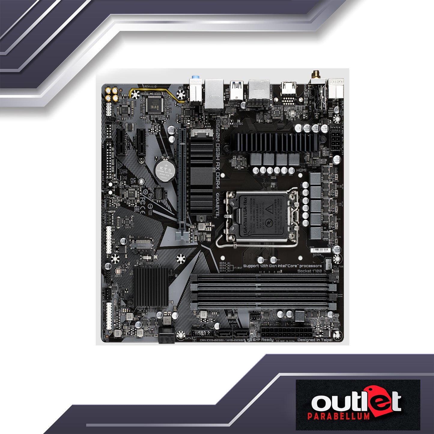 REFURB GA-B660M-DS3H-AX-DDR4 GIGABYTE INTEL B660 LGA1700 DDR4 6+2+1 DIGITAL VRM, WIFI6 2.5GbE LAN MATX Motherboard