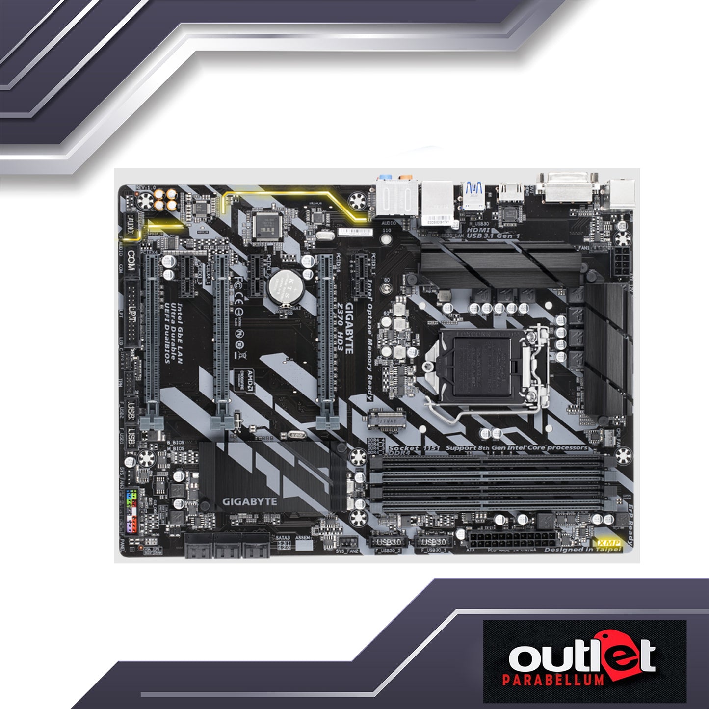 REFURBISHED GA-Z370-HD3 GIGABYTE INTEL Z370 S1151 DDR4 ATX MB W/ RGB FUSION