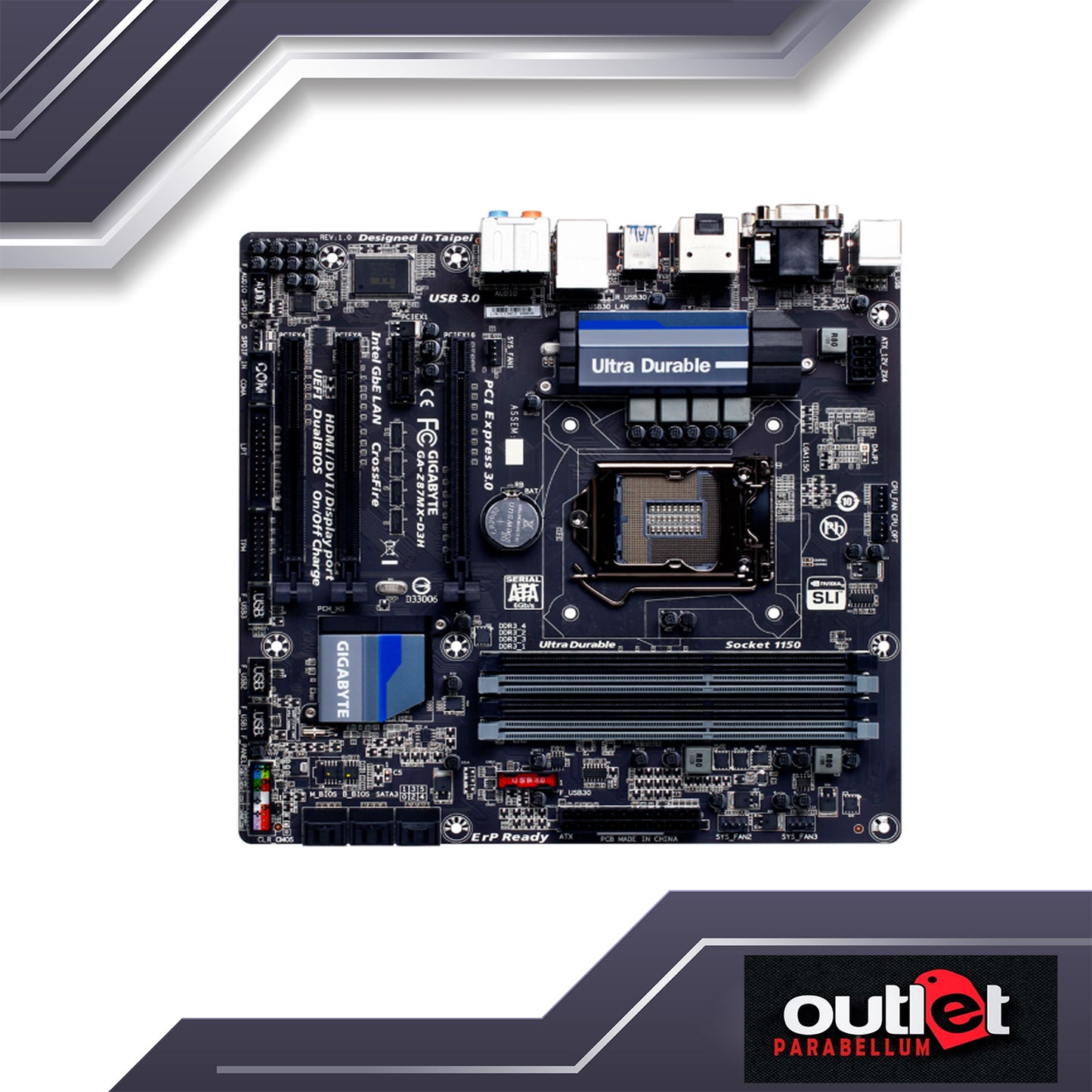 REFURBISHED GIGABYTE GA-Z87MX-D3H GIGABYTE INTEL Z87, S1150 MATX Motherboard