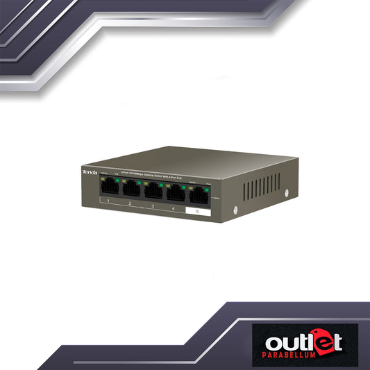 Brand NEW!!! Tenda TEF1105P-4-63W, Switch, 5-Port 10/100Mbps Desktop Switch with 4-Port PoE