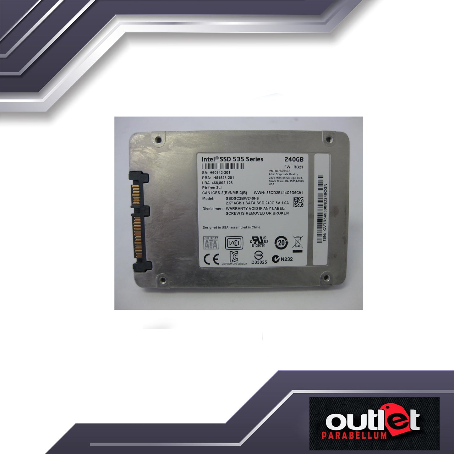 REFURBISHED Intel 535 Series Solid State Drive 240GB 240 2.5-Inch - SSDSC2BW240H601