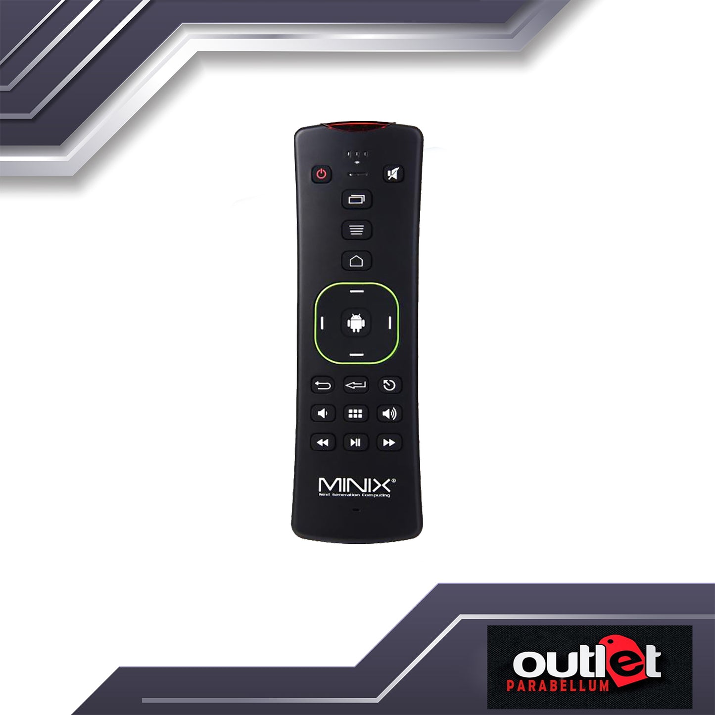 MINIX A2 Lite Airmouse Remote Control with Wireless Qwerty Keyboard for Smart TV PC Laptop Black