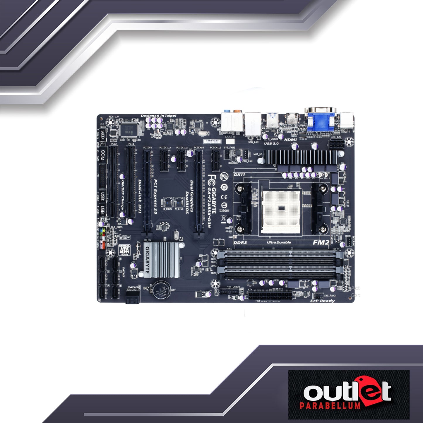 Refurbish GIGABYTE GA-F2A85X-D3H GIGABYTE AMD A85X FM2 DDR3 XFIRE -- No Warranty!!!