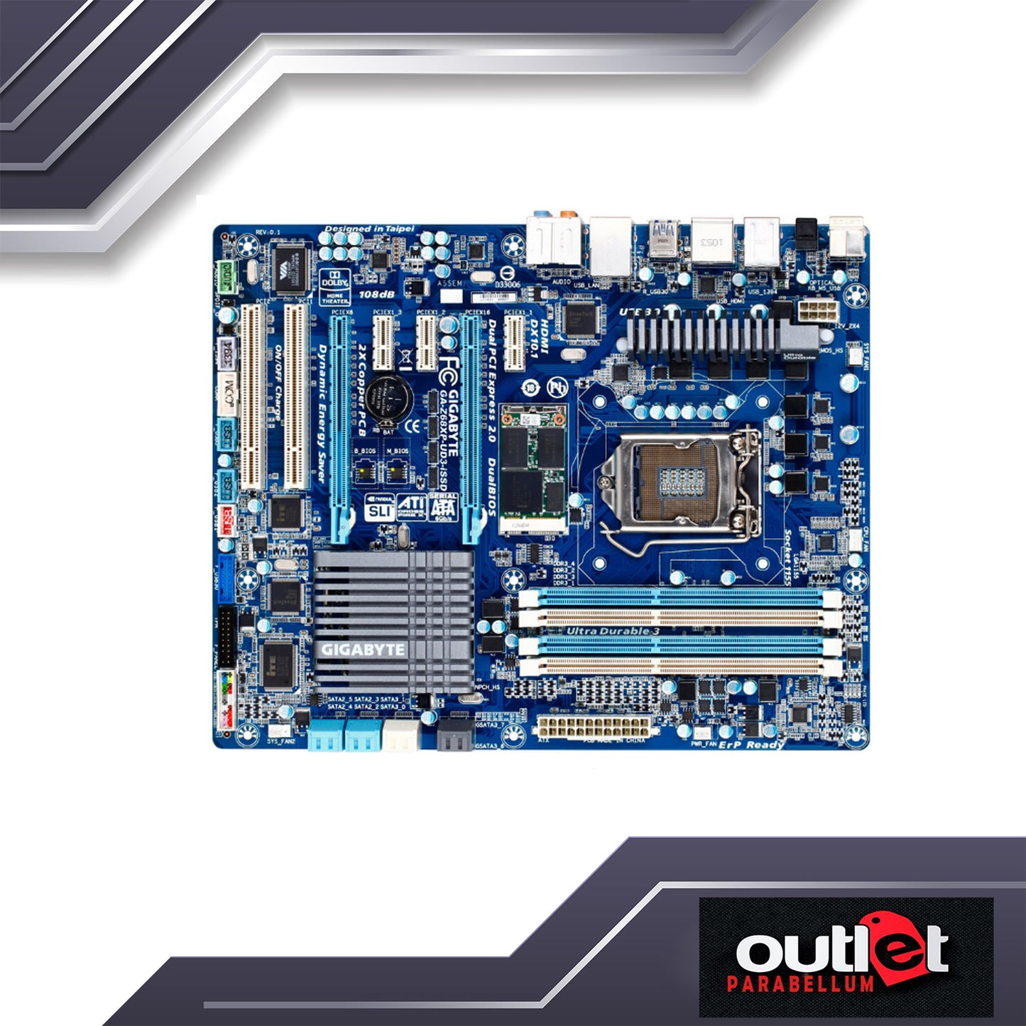 REFURBISHED GA-Z68XP-U3-ISSD GIGABYTE INTEL Z68 LGA1155 W/ INTEL 20GB SSD ATX MB Motherboard