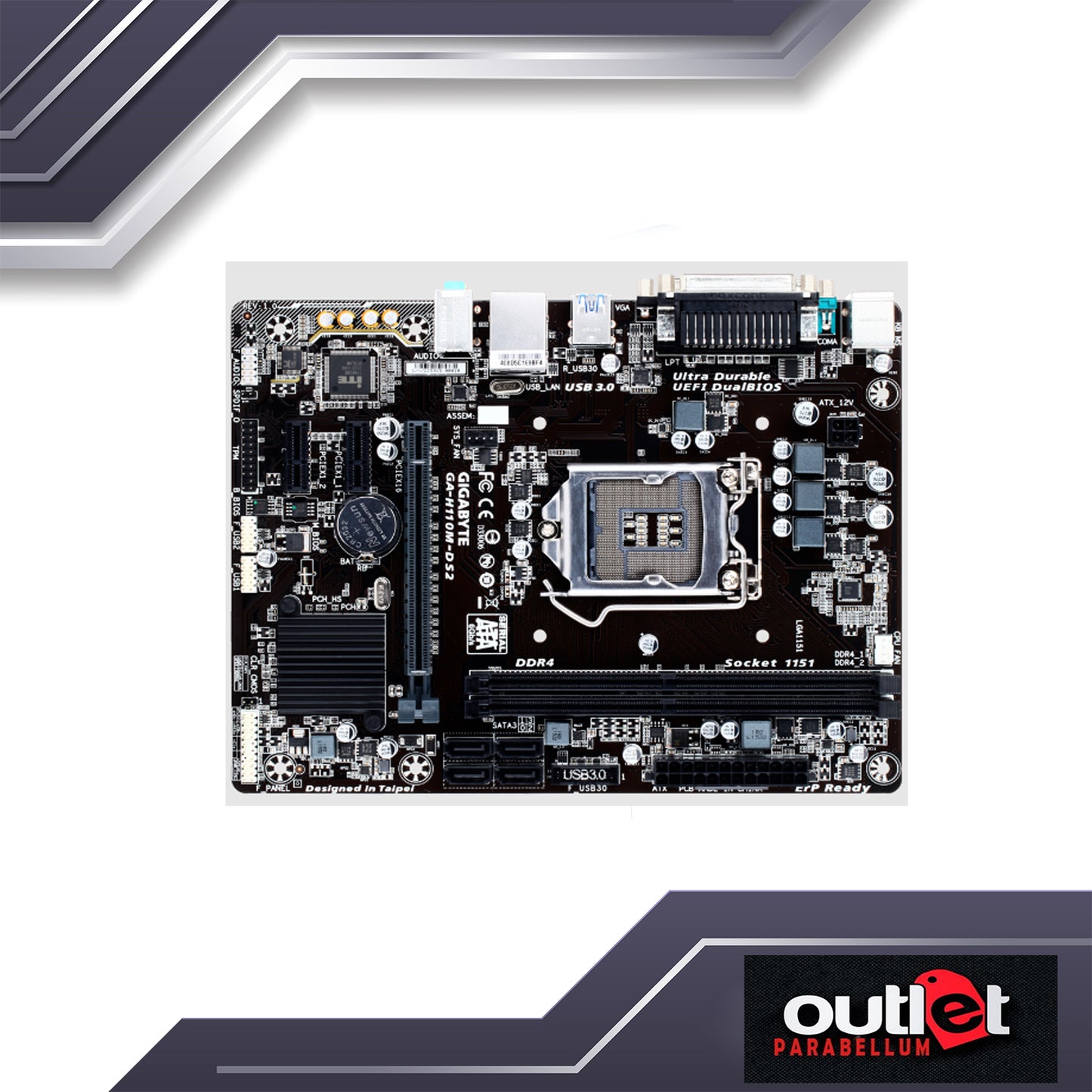 REFURBISHED GIGABYTE GA-H110M-DS2 H110 S1151 2XDDR4 mATX DUALBIOS
