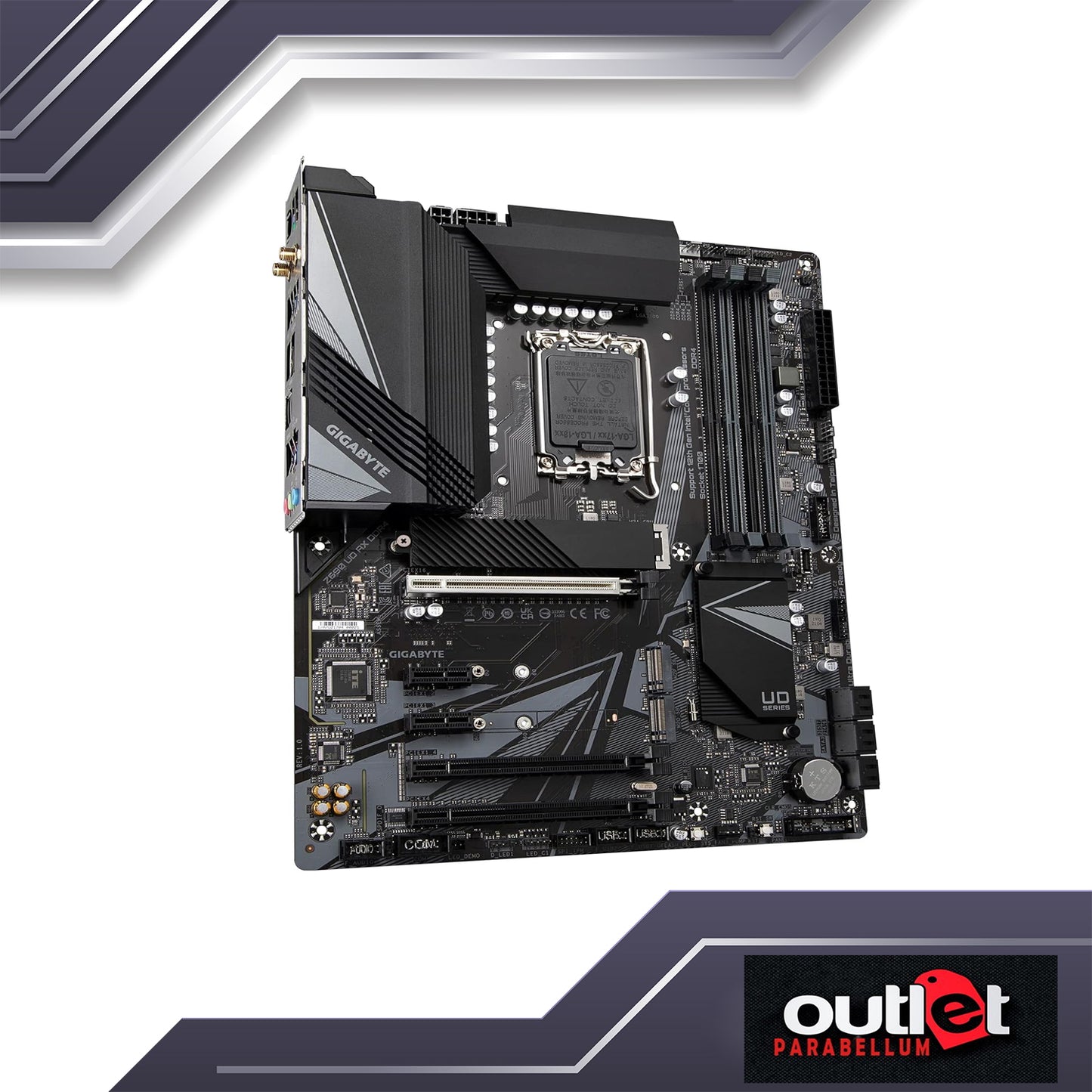 REFURBISHED GA-Z690-UD-AX-DDR4 GIGABYTE INTEL Z690 LGA1700 DDR4 16+1+2 DIGITAL VRM(SPS 60A)WIFI 6, 2.5GbE ATX MOTHERBOARD