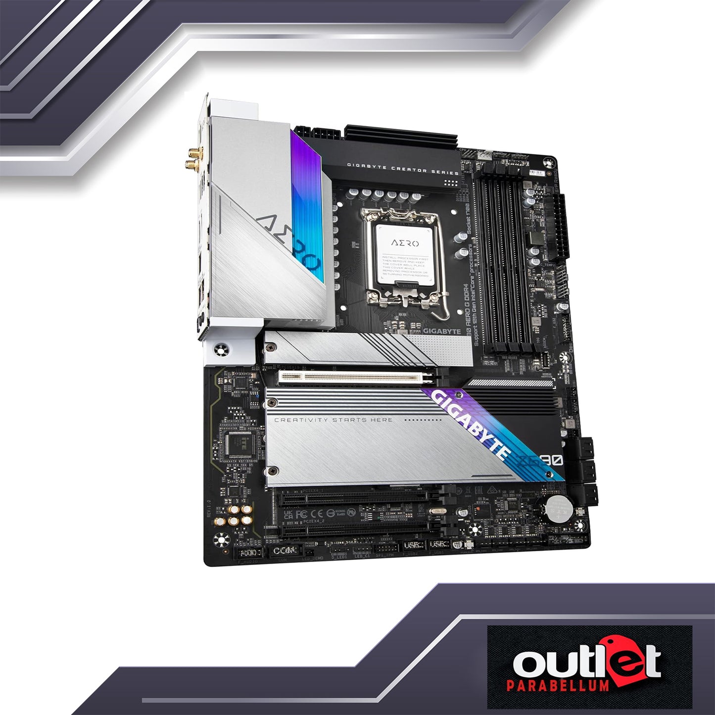 REFURBISHED GA-Z690-AERO-G-DDR4 GIGABYTE INTEL Z690 LGA1700 DDR4 16+1+2 DIGITAL VRM(SPS 90A)WIFI6 2.5GbE LAN MOTHERBOARD