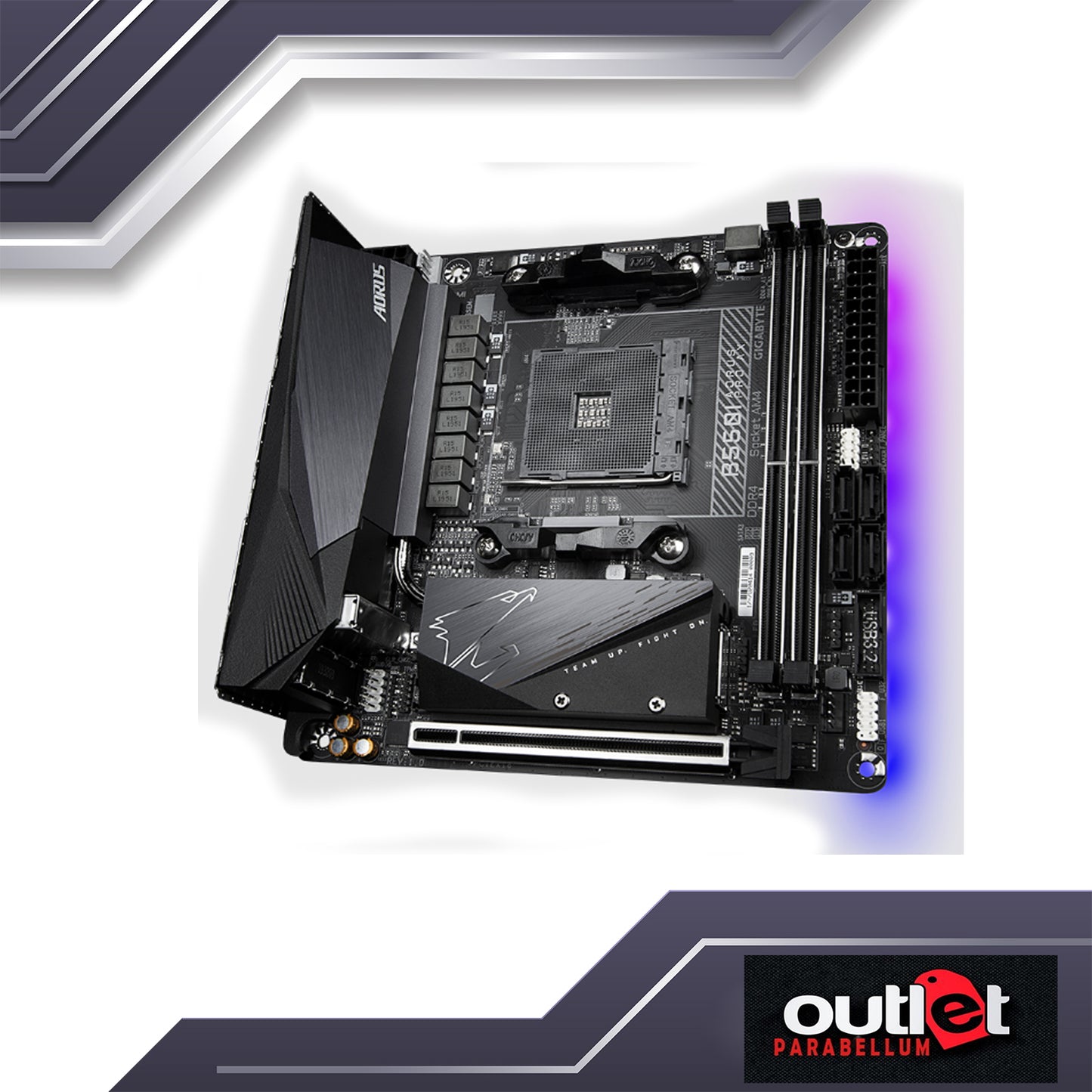 REFURBISHED GA-B550I-AORUS-PRO-AX GIGABYTE AORUS AMD B550 8 PHASE DIGITAL VRM 2.5GBE LAN,WIFI 6,RGB FUSION ITX Motherboard