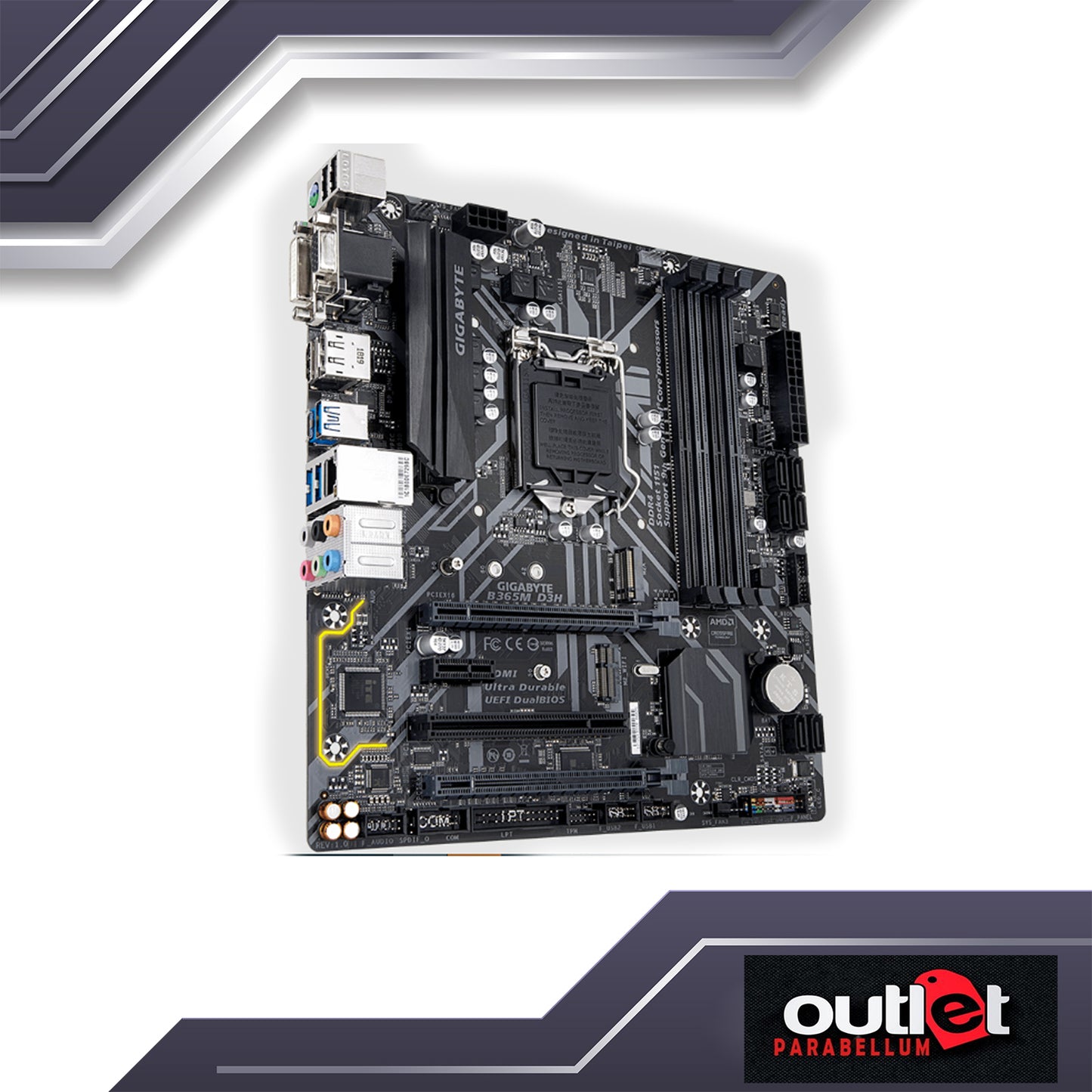 REFURBISHED GA-B365M-D3H GIGABYTE INTEL B365 S1151 MICRO ATX MOTHERBOARD