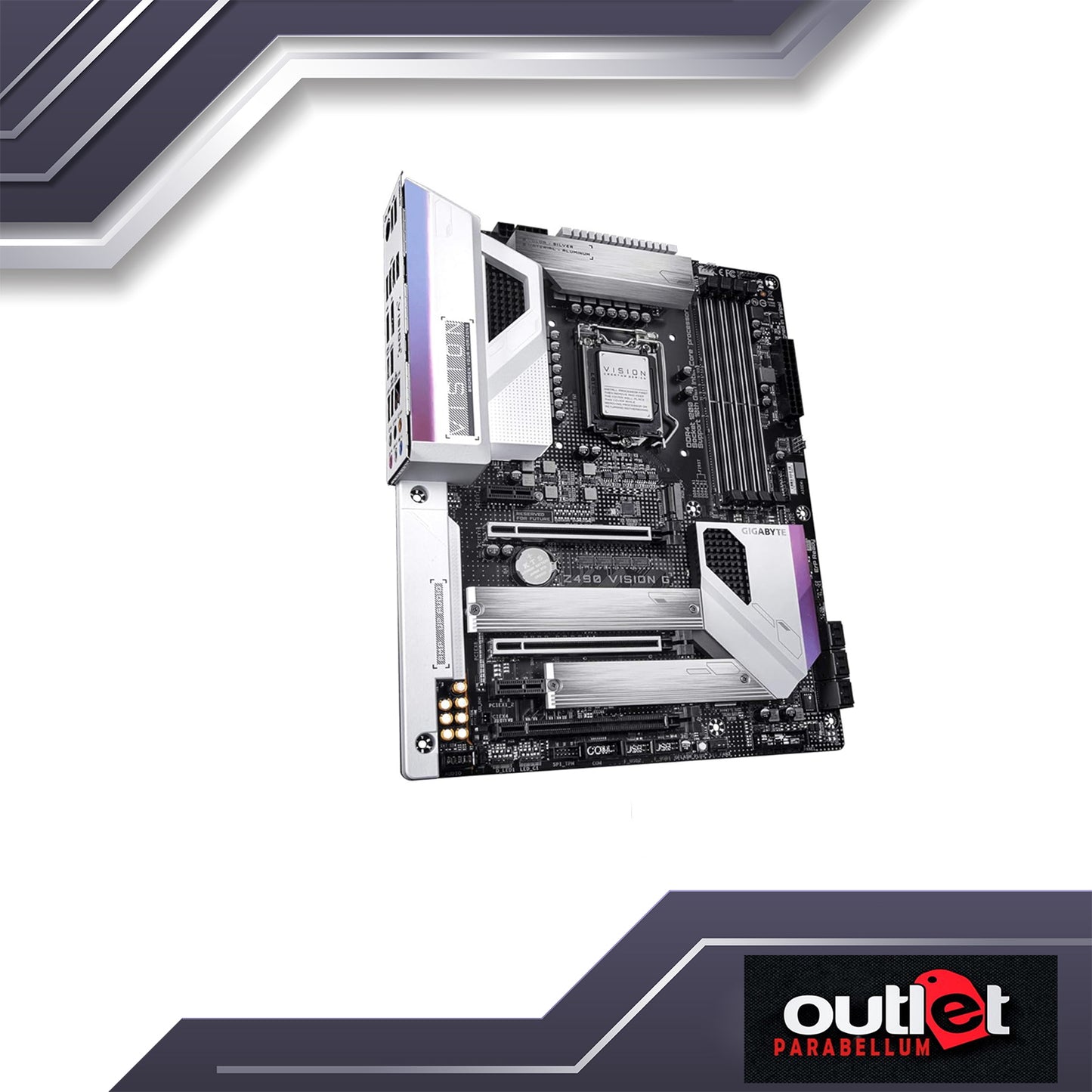 REFURBISHED GA-Z490-VISION-G GIGABYTE INTEL Z490 LGA1200 DIRECT 12PHASE POWER, INTEL 2.5GBE LAN, WHITE ATX MB