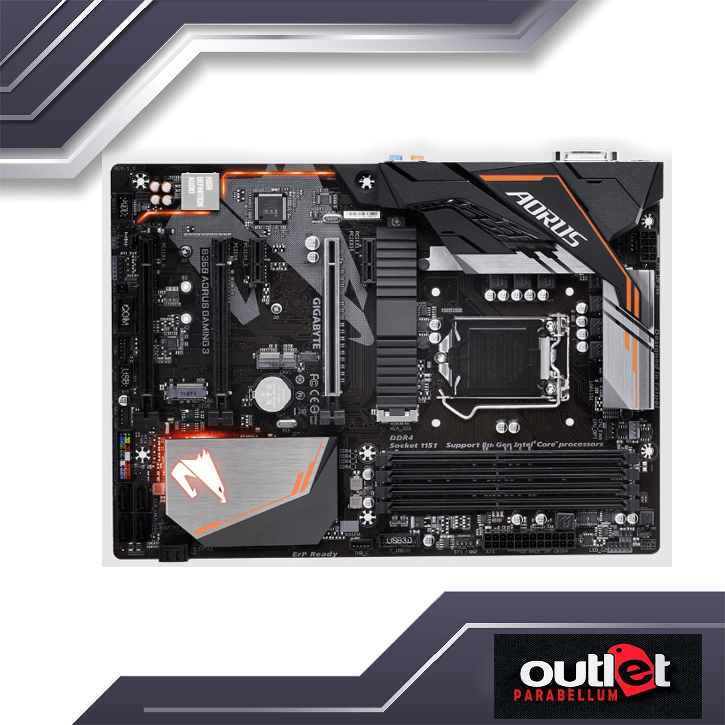 REFURBISHED GA-B360-AORUS-GAMING-3 GIGABYTE INTEL B360 S1151 GAMING MOTHERBOARD