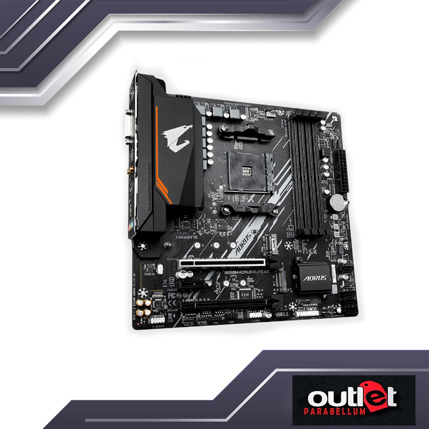 REFURBISHED GIGABYTE GA-B550M-AORUS-ELITE-AX Dual Channel ECC/ Non-ECC Unbuffered DDR4, 4 DIMMs Ultra Durable™ PCIe 4.0 Ready x16 Slot - Motherboard