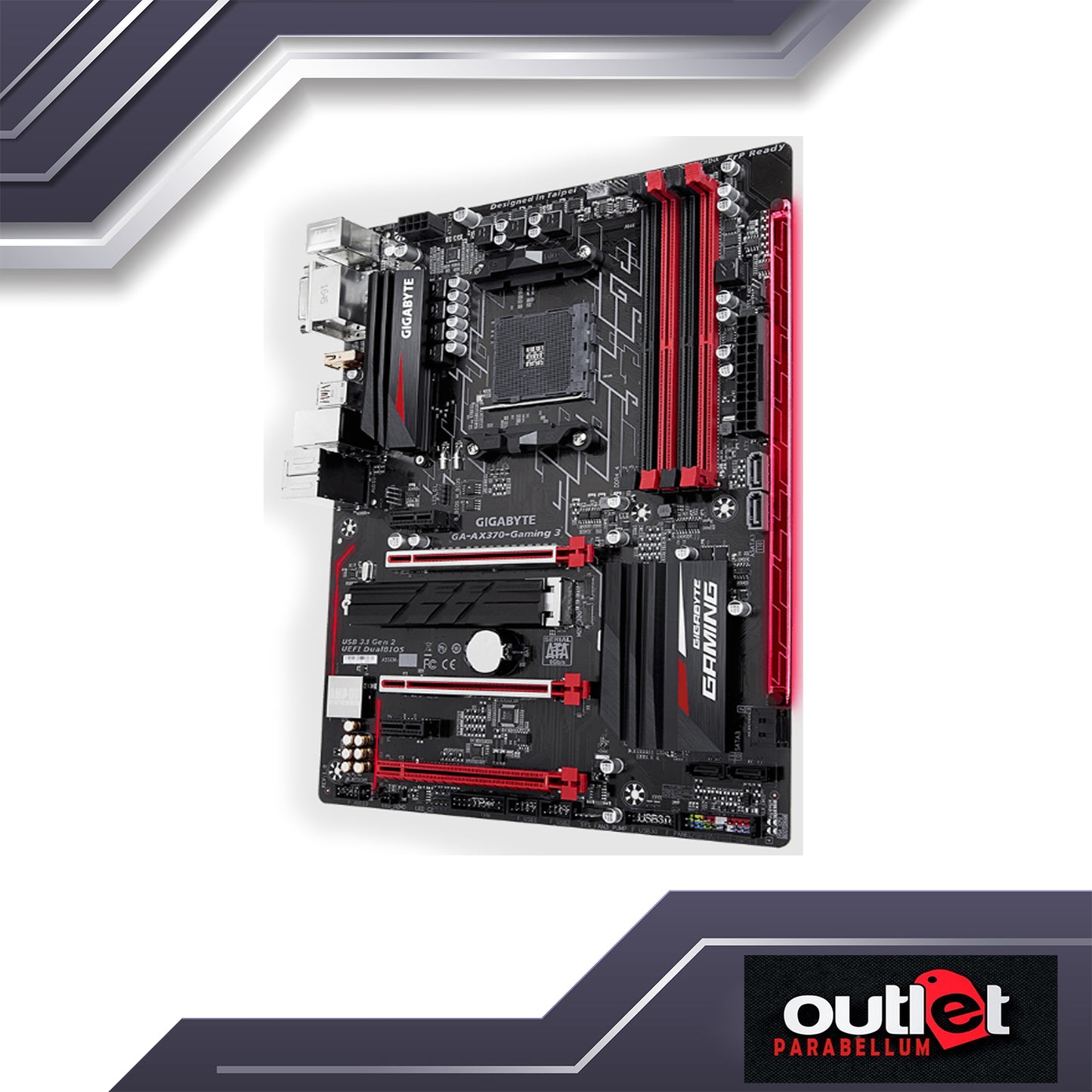 REFURBISHED GA-AX370-GAMING-3 GIGABYTE AMD X370 AM4 DDR4 ATX GAMING MOTHERBOARD