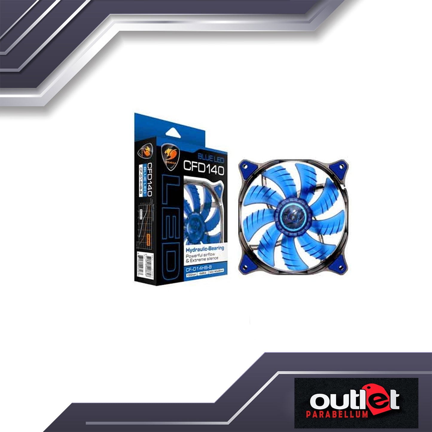 COUGAR DUAL-X 140 HB 14CM FAN Blue (CGR-CF-D14HB) - No Warranty!!!