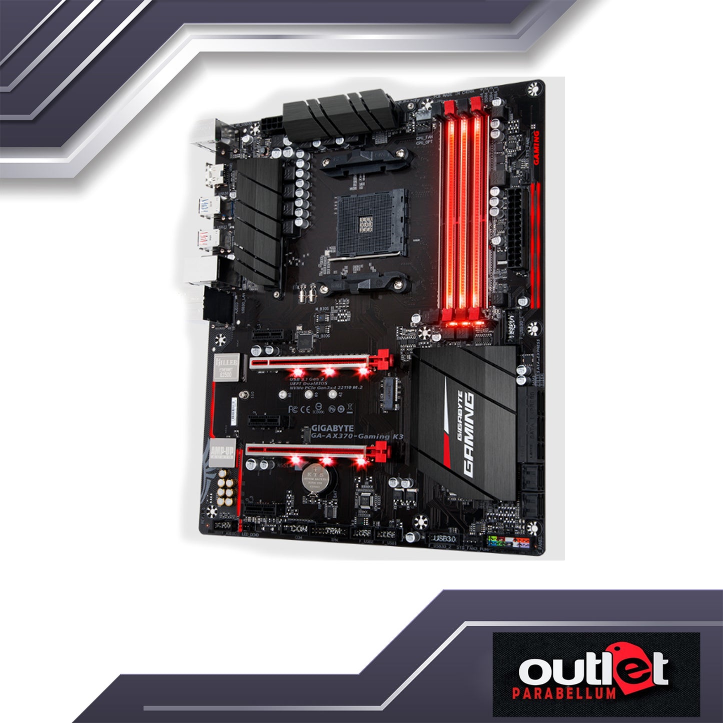 REFURBISHED GA-AX370-GAMING-K3 GIGABYTE AMD X370 AM4 DDR4 ATX GAMING MOTHERBOARD