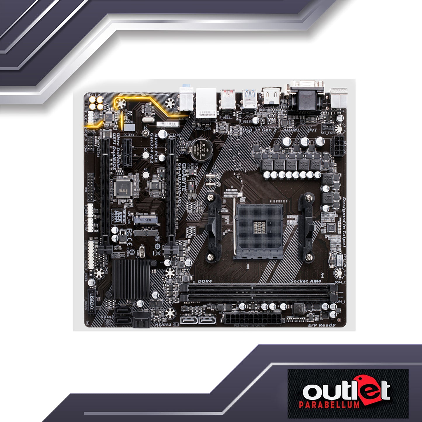 REFURBISHED GIGABYTE GA-AB350M-HD3 AMD B350 AM4 DDR4 MATX MOTHERBOARD
