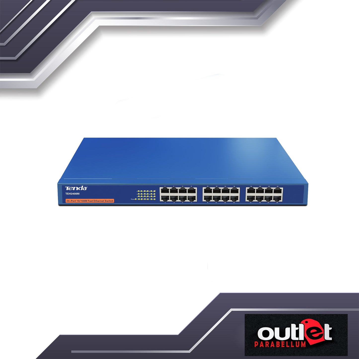TENDA TE-TEH2400M 10/100Mbps 24-Ports Fast Ethernet Rackmountable Network Switch
