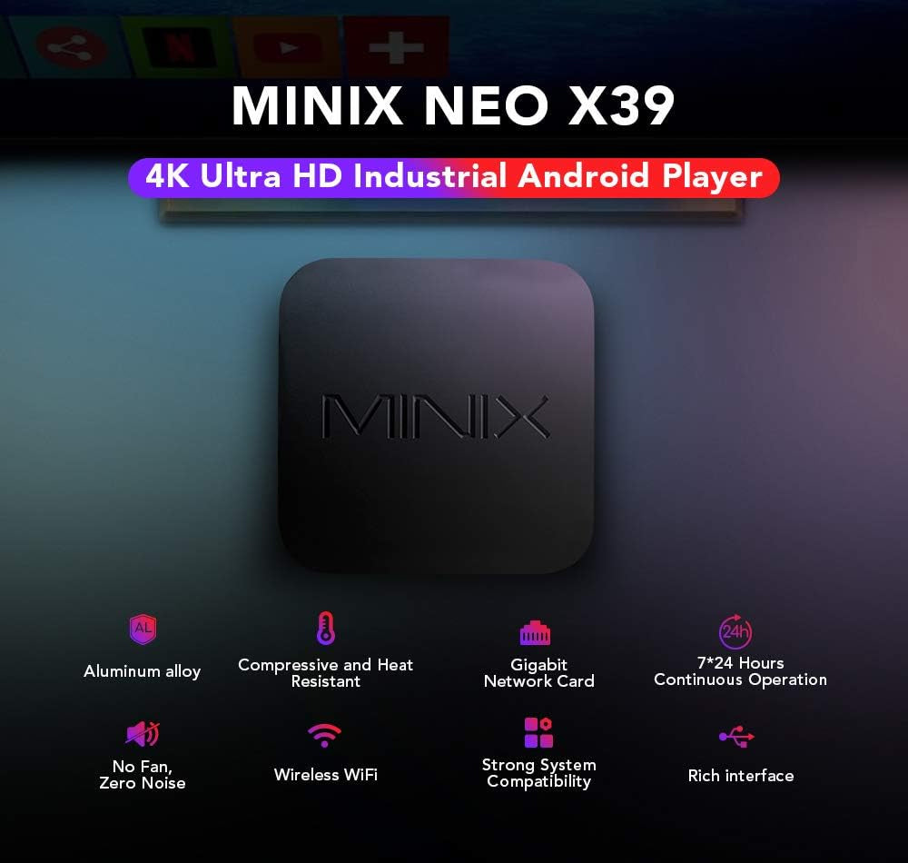 REFURBISHED MINIX-NEO-X39 MINIX HEXA CORE ANDROID MEDIA HUB USB-C 4GB RAM, 32GM eMMC