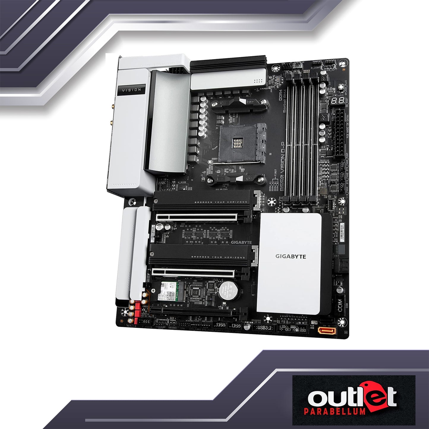 REFURB GA-B550-VISION-D-P GIGABYTE AMD B550 VISION THUNDERBOLT 3,2.5GBE LAN,DTS-X ULTRA Motherboard
