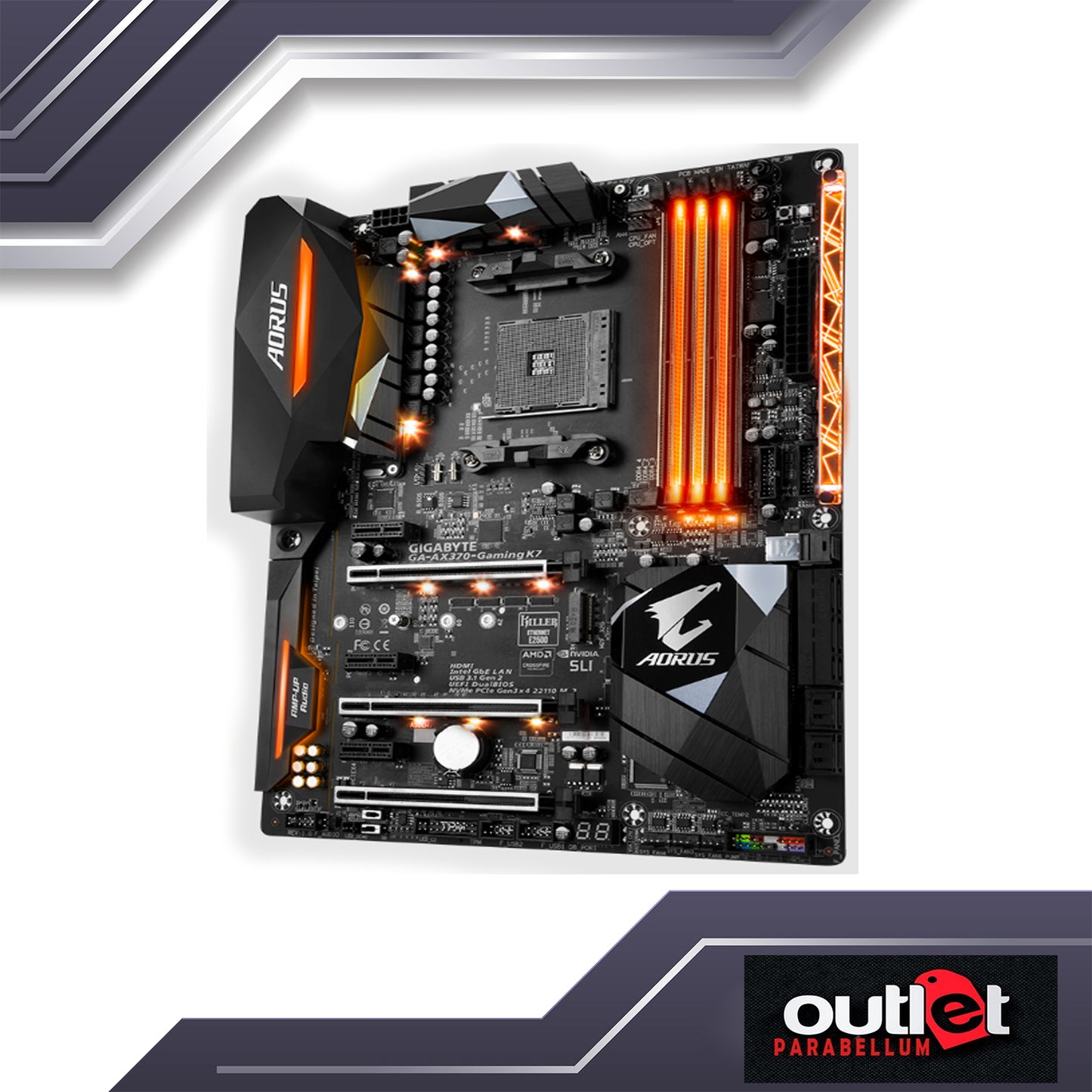 REFURBISHED GA-AX370-GAMING-K7 GIGABYTE AMD X370 AM4 DDR4 ATX GAMING MOTHERBOARD