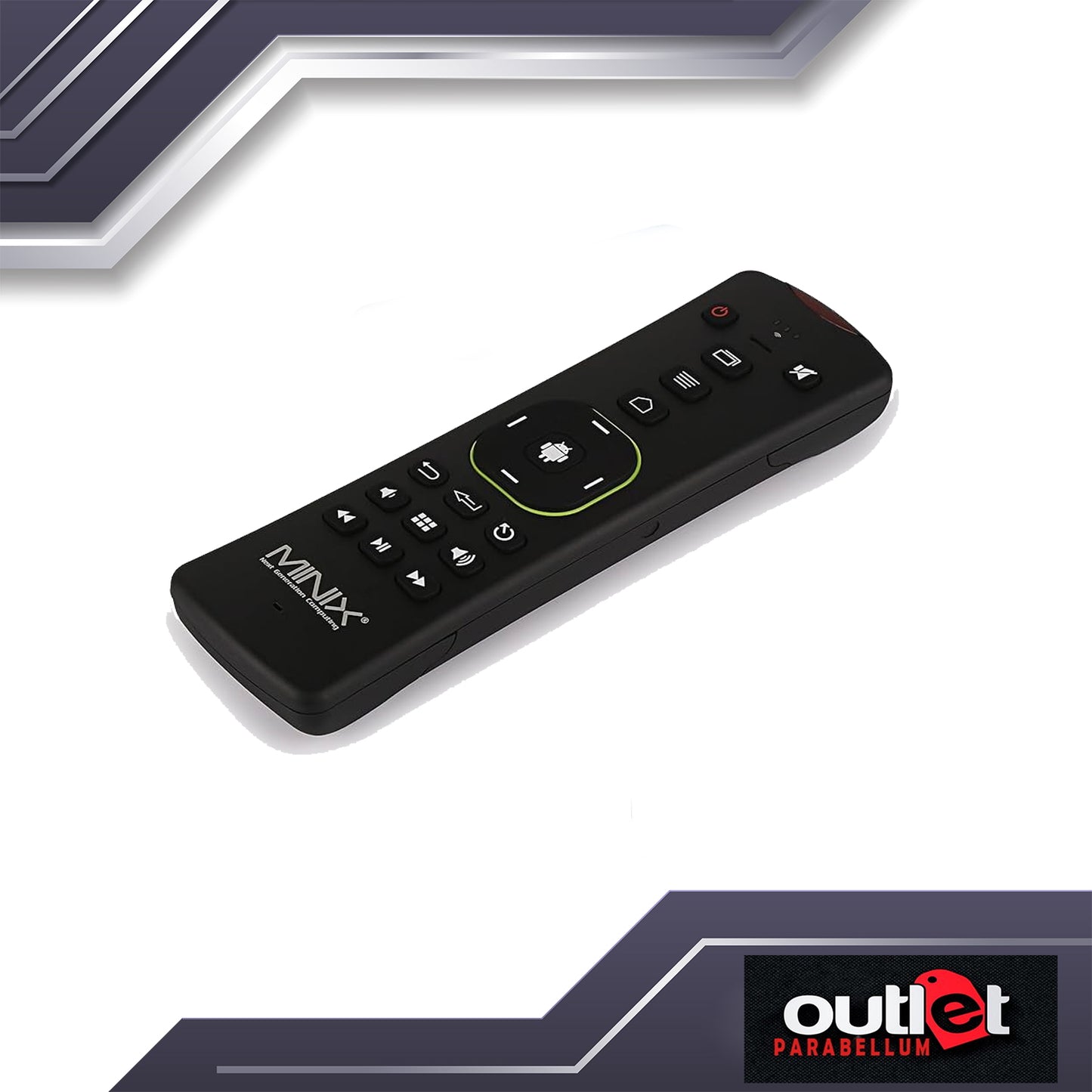 MINIX A2 Lite Airmouse Remote Control with Wireless Qwerty Keyboard for Smart TV PC Laptop Black