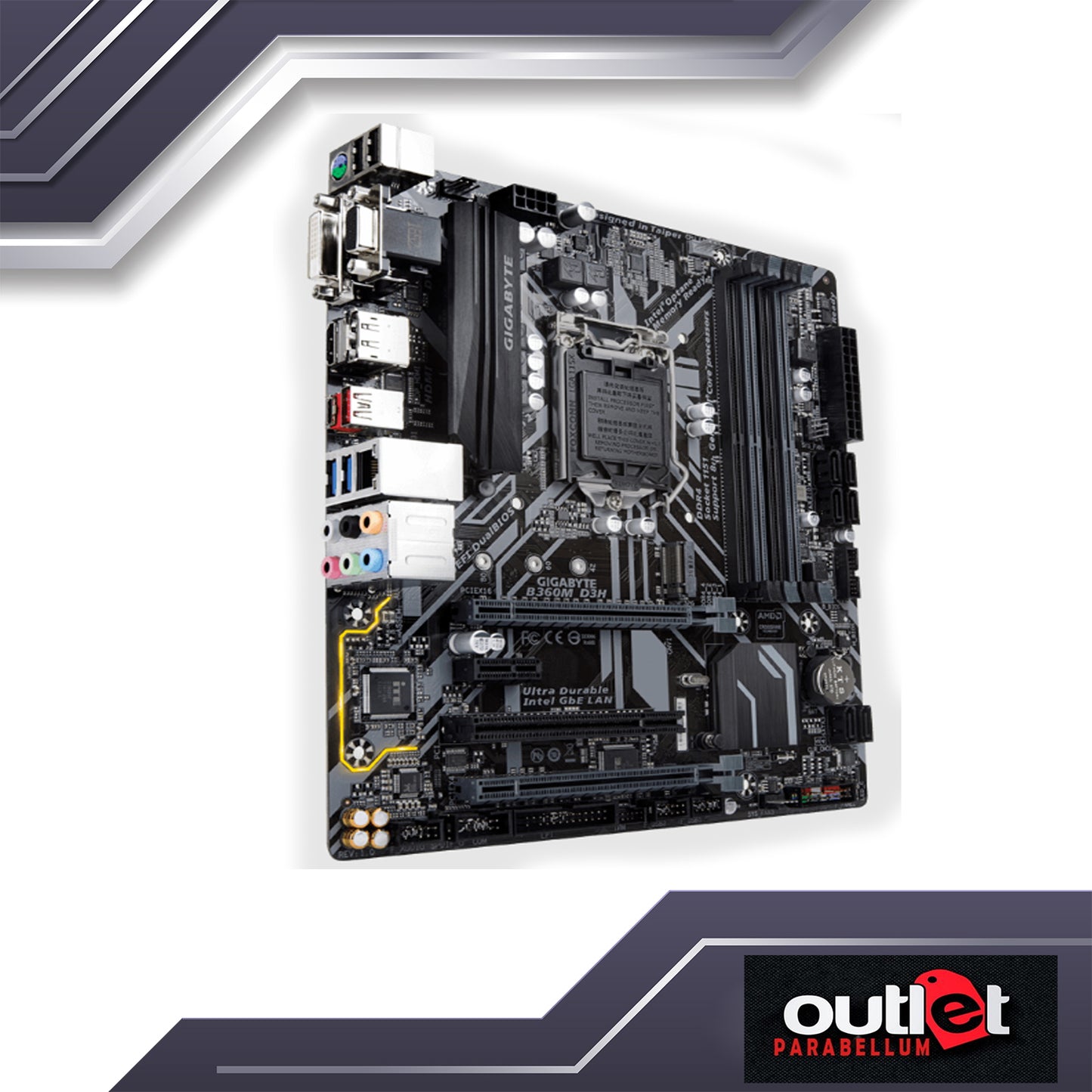 REFURBISHED GA-B360M-D3H GIGABYTE INTEL B360 S1151 MICRO ATX MOTHERBOARD