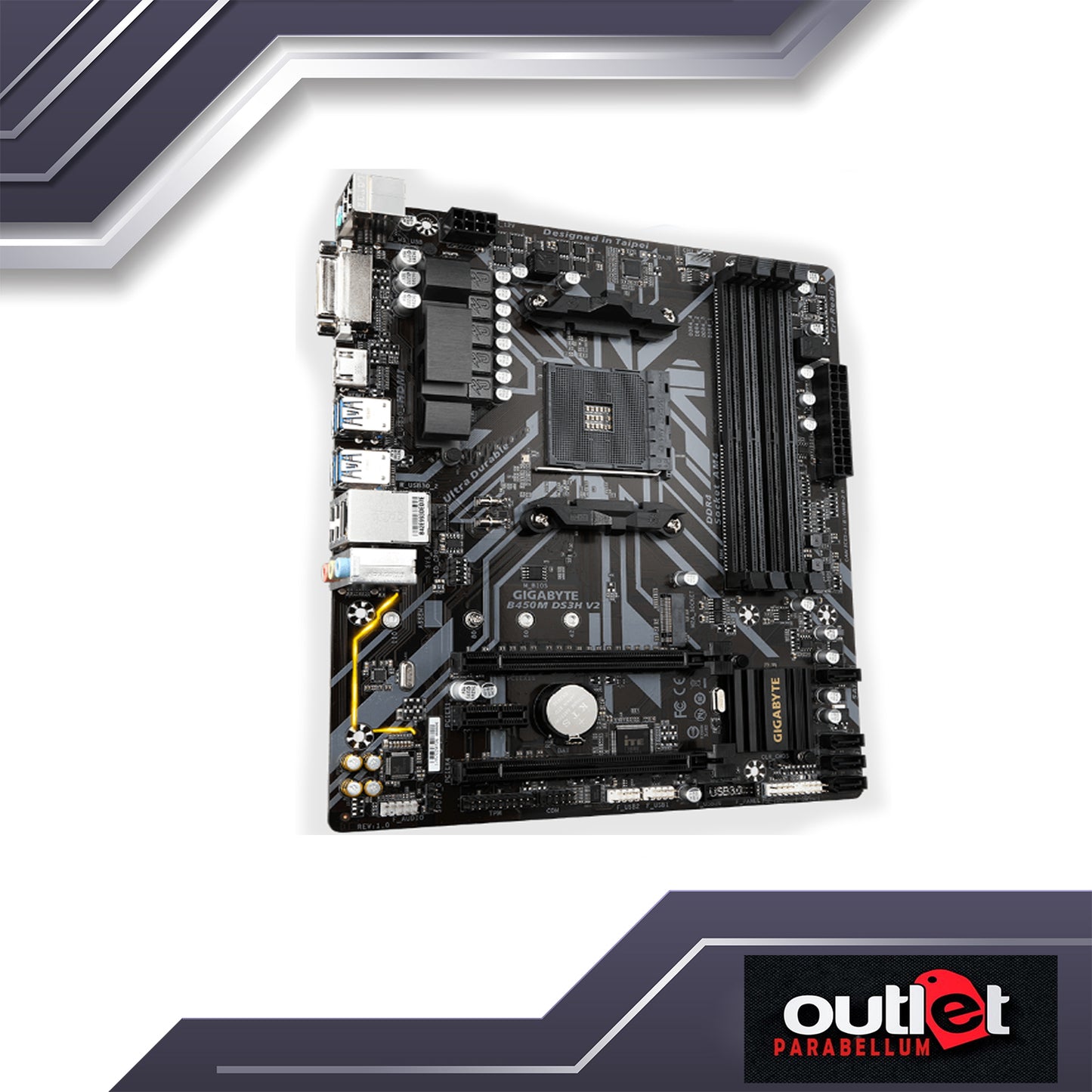 REFURBISHED GIGABYTE GA-B450M-DS3H-V2 AMD B450 AM4 DDR4 MATX MOTHERBOARD