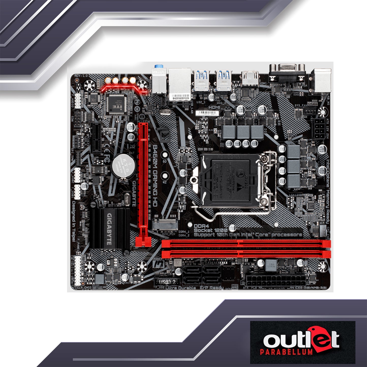 REFURBISHED GA-B460M-GAMING-HD GIGABYTE INTEL B460 LGA1200 DSUB/HDMI/ 2XDIMM MATX MOTHERBOARD