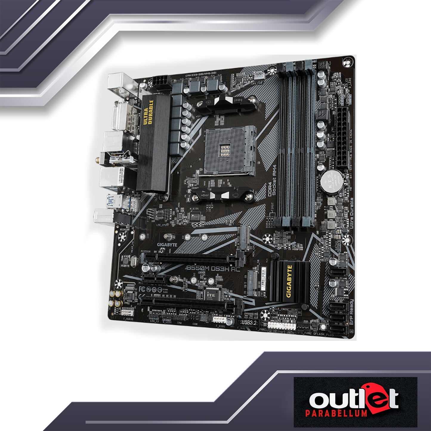REFURB GA-B550M-DS3H-AC GIGABYTE AMD B550 AM4 4XDIMM, PCIe 4.0 x16 SLOT,DUAL PCIe 4.0 M.2,11AC WIFI MATX Motherboard