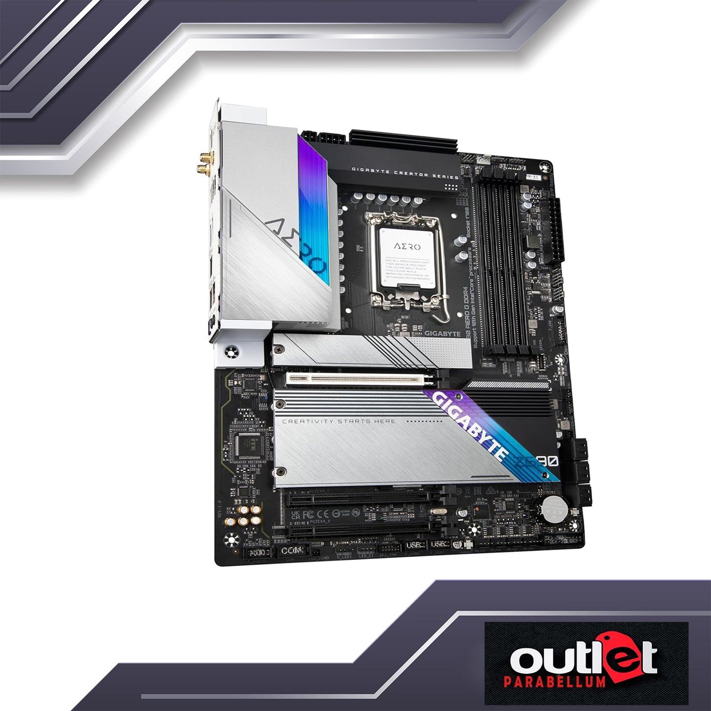 REFURBISHED GA-Z690-AERO-G GIGABYTE INTEL Z690 LGA1700 DDR5 16+1+2 DIGITAL VRM(SPS 90A)WIFI6 2.5GbE LAN MOTHERBOARD