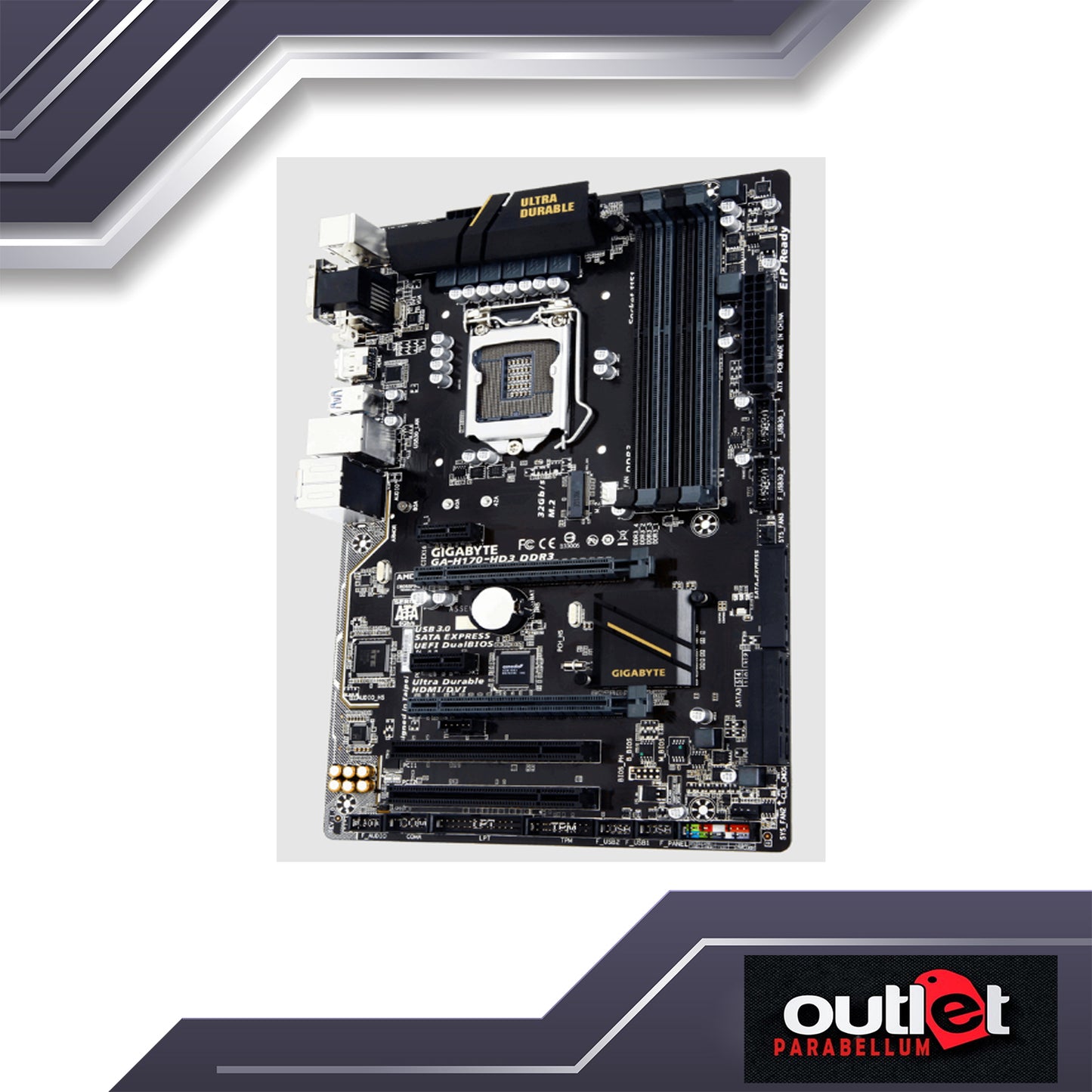 Refurbished GIGABYTE GA-H170-HD3-DDR3 GIGABYTE H170 S1151 DDR3L ATX -- No Warranty!!!