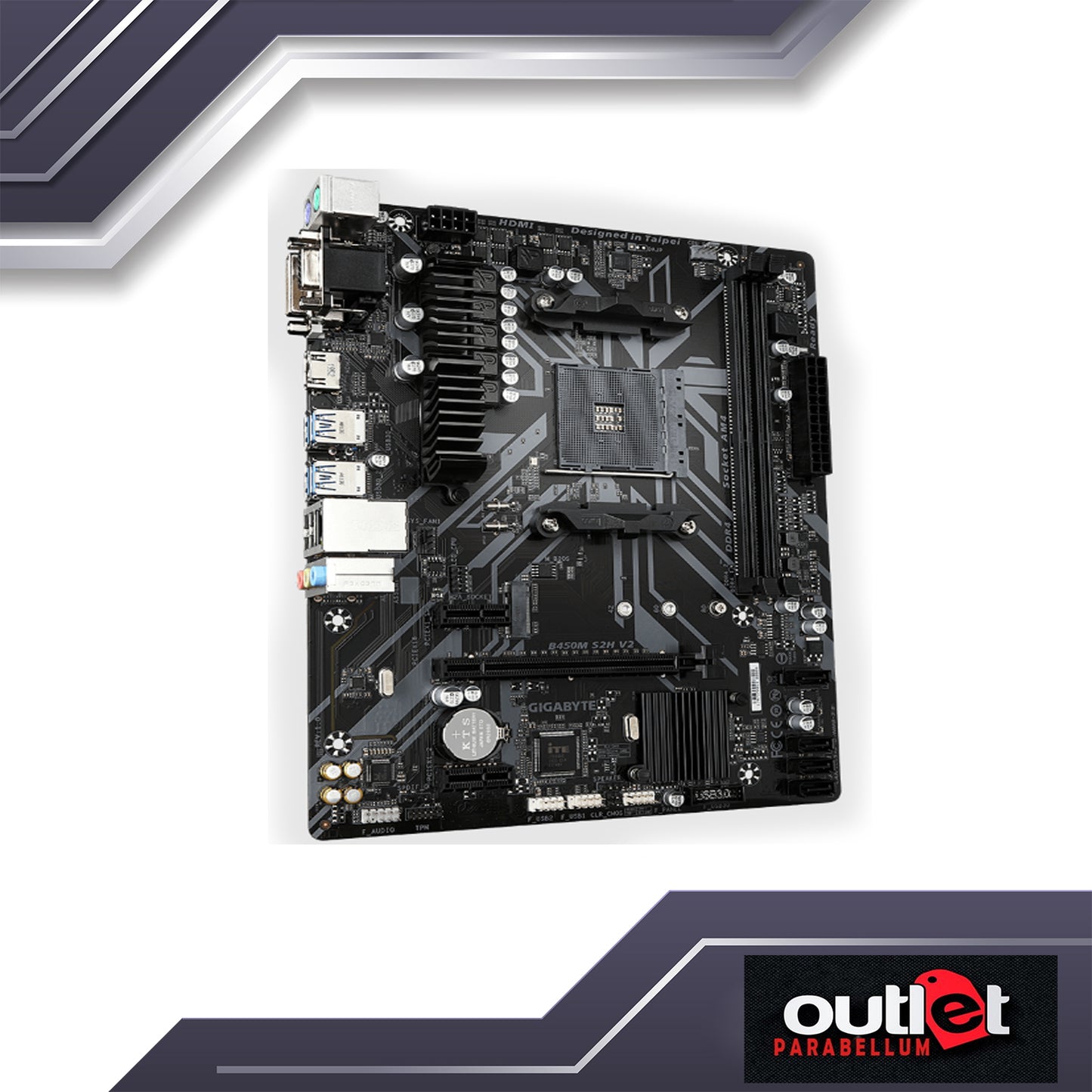 REFURBISHED GA-B450M-S2H-V2 GIGABYTE AMD B450 AM4 DDR4 MATX MOTHERBOARD