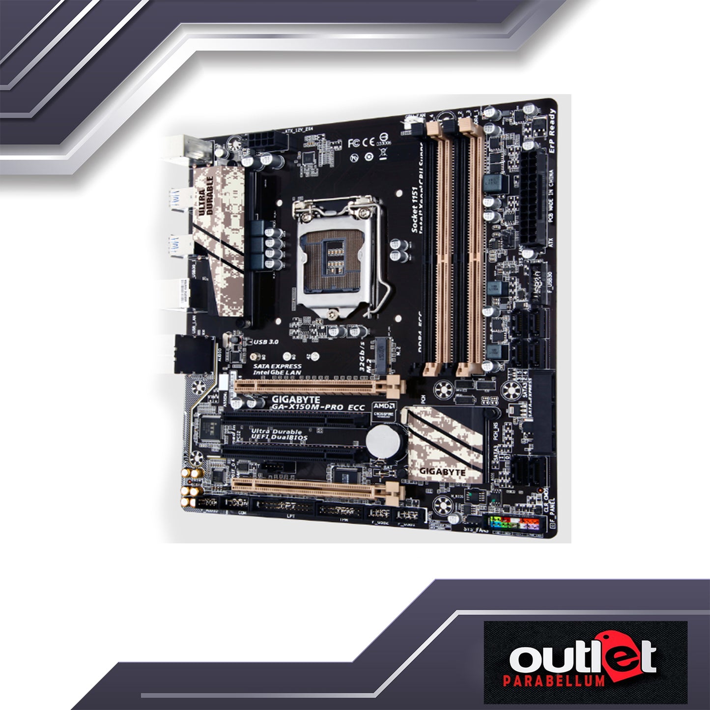 REFURBISHED GA-X150M-PRO-ECC GIGABYTE INTEL C232 S1151 MATX MB SUPPORTS INTEL XEON CPU
