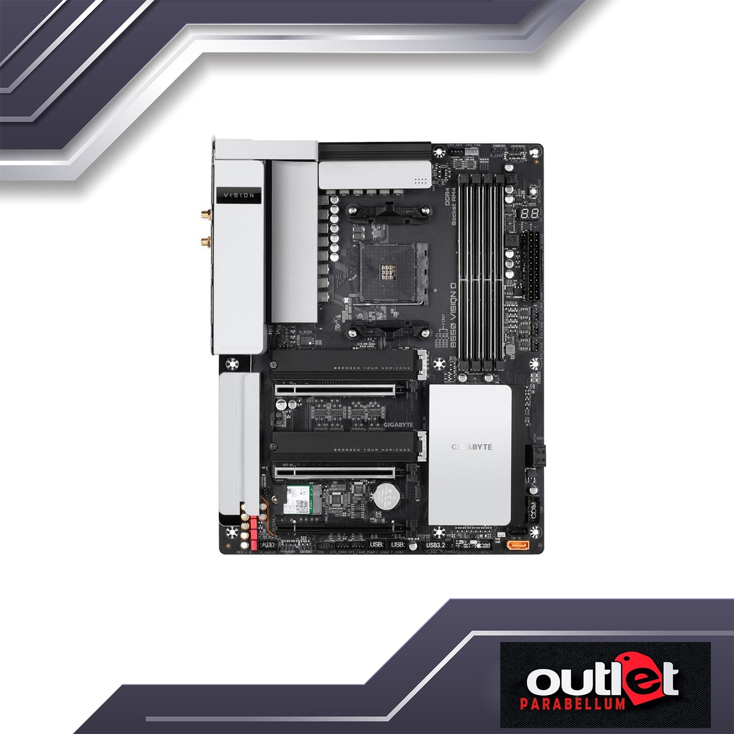 REFURB GA-B550-VISION-D GIGABYTE AMD B550 WIFI 6,DUAL LAN,DDR4 ECC, ATX CREATOR MOTHERBOARD