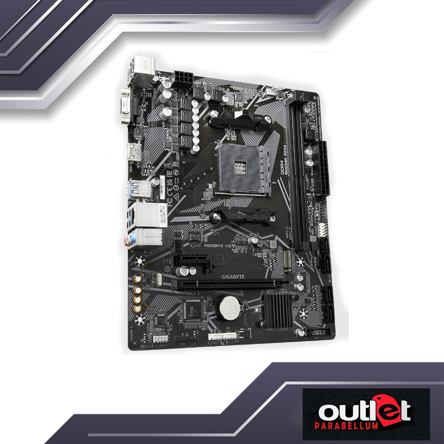 REFURBISHED GIGABYTE GA-A520M-K-V2 AMD A520 Ultra Durable Motherboard with GbE LAN with Bandwidth Management, PCIe 3.0 x4 M.2, Smart Fan 5, Anti-Sulfur Resistors Design Motherboard