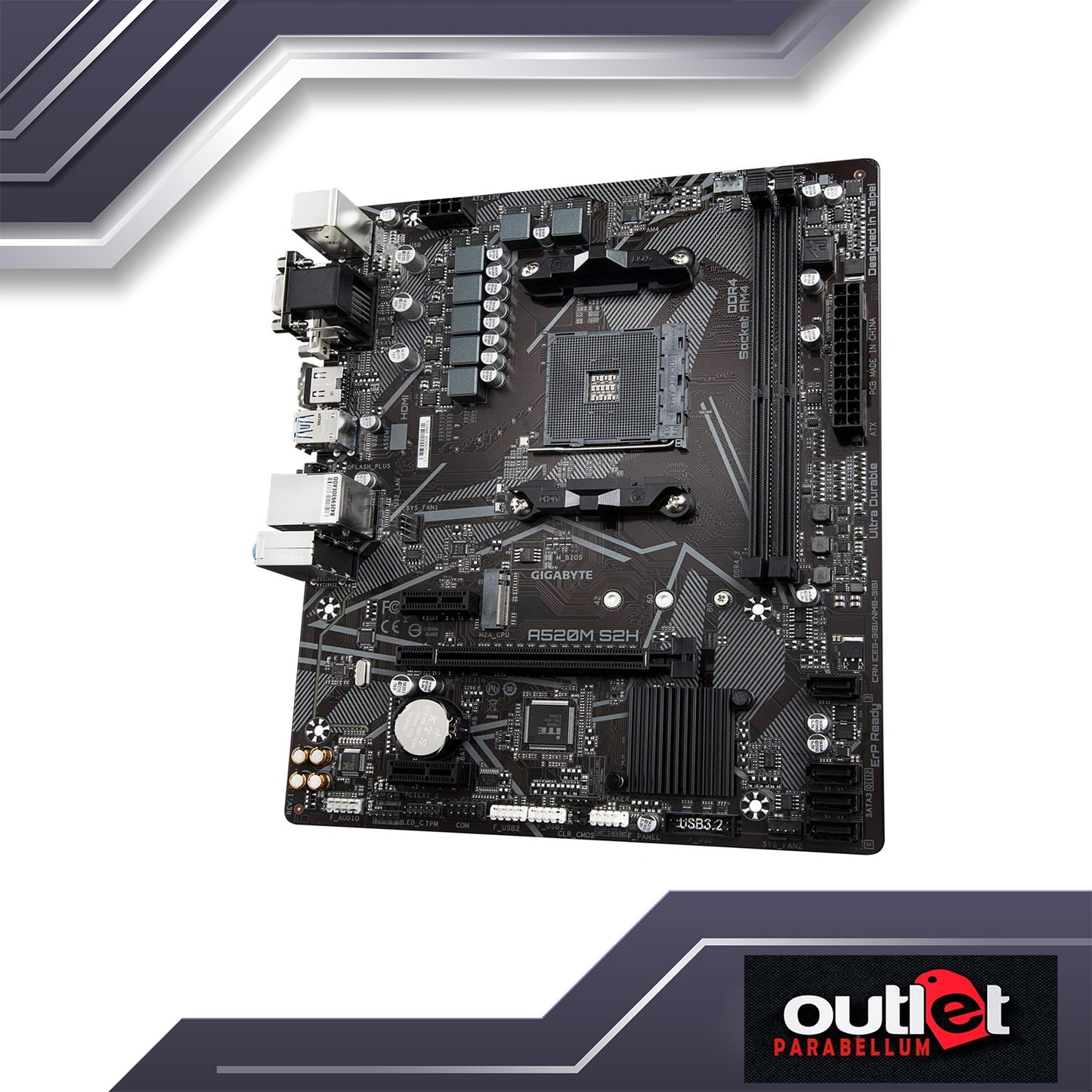 REFURBISHED GIGABYTE GA-A520M-S2H AMD A520 AM4 DDR4 DSUB/DVI/HDMI 2XDIMM MATX MOTHERBOARD