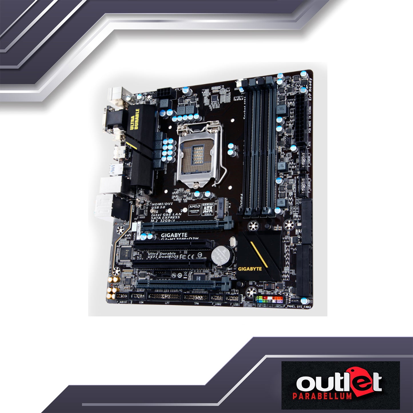 Refurbish GIGABYTE GA-H170M-D3H GIGABYTE H170 S1151 DDR4 MATX MB -- No Warranty!!!